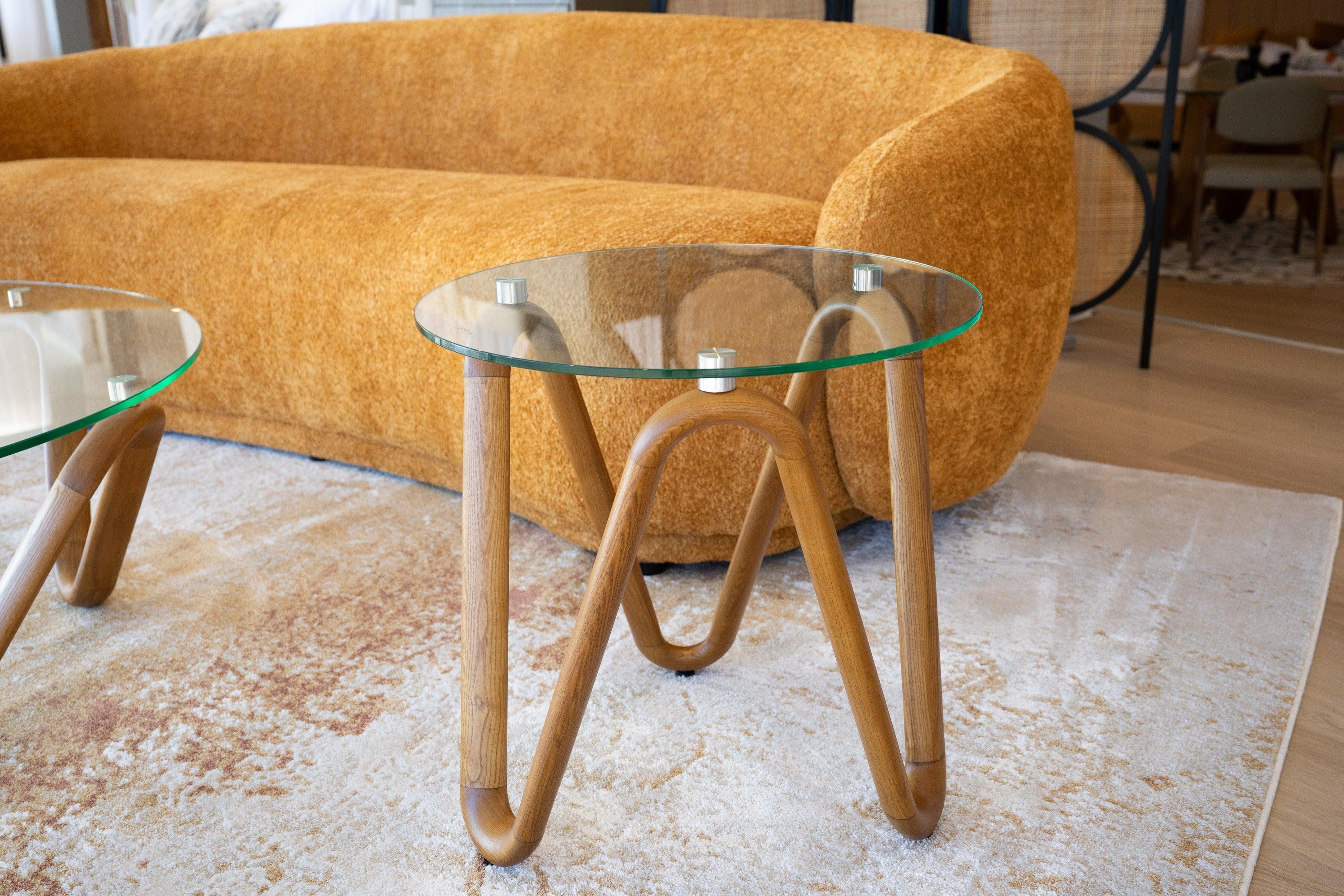 Lassen Modern Glass End Table