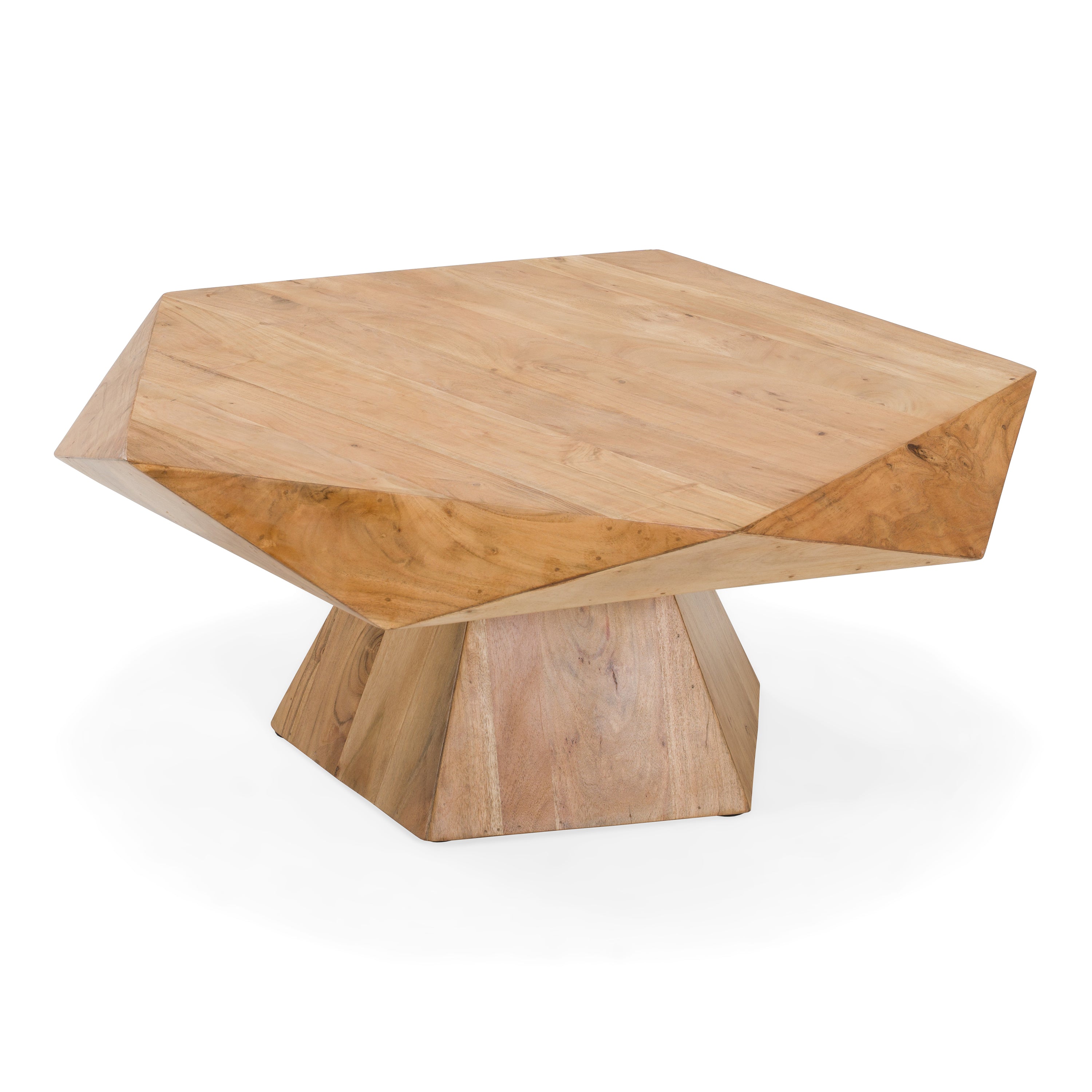 Duffy Modern Acacia Pentagon Coffee Table