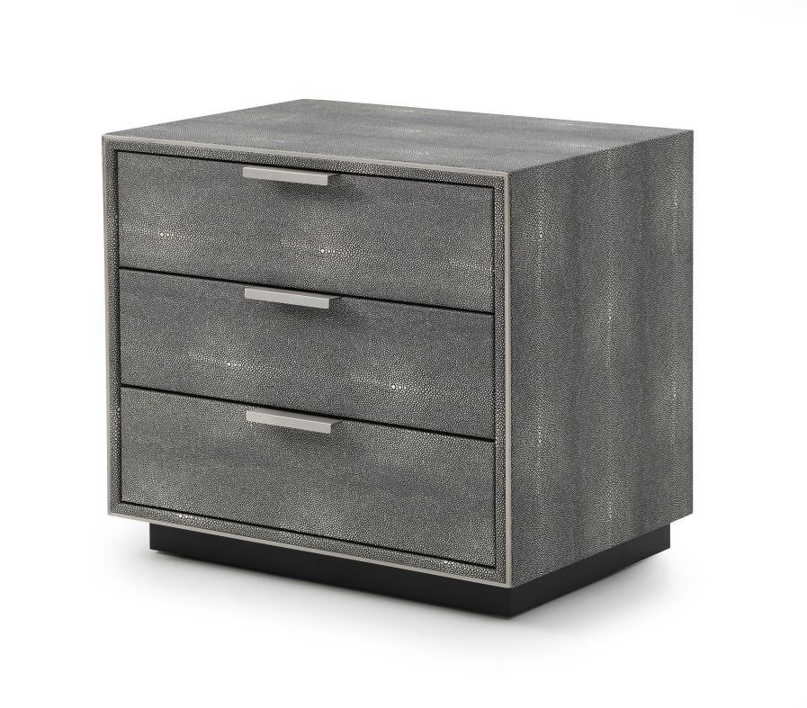 Dynasty Modern Shagreen Bedroom Set 3 Drawer