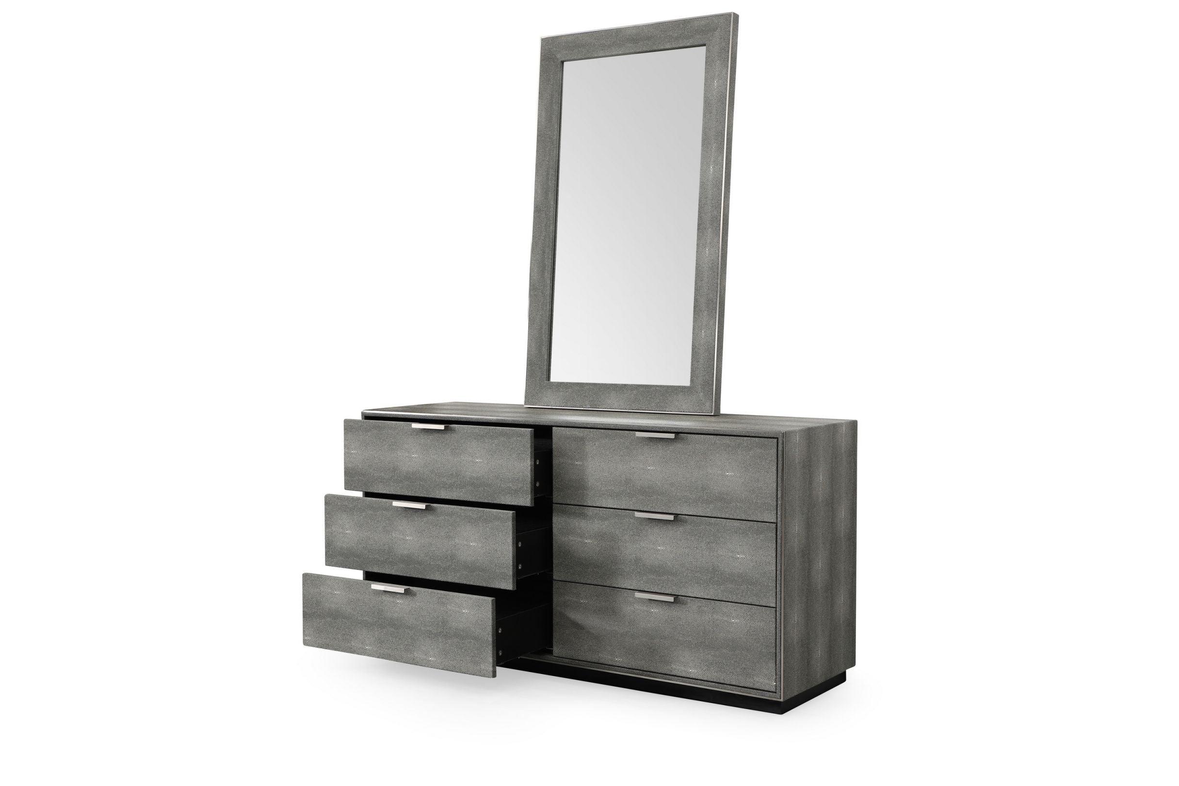 Dynasty Modern Shagreen Bedroom Set 3 Drawer