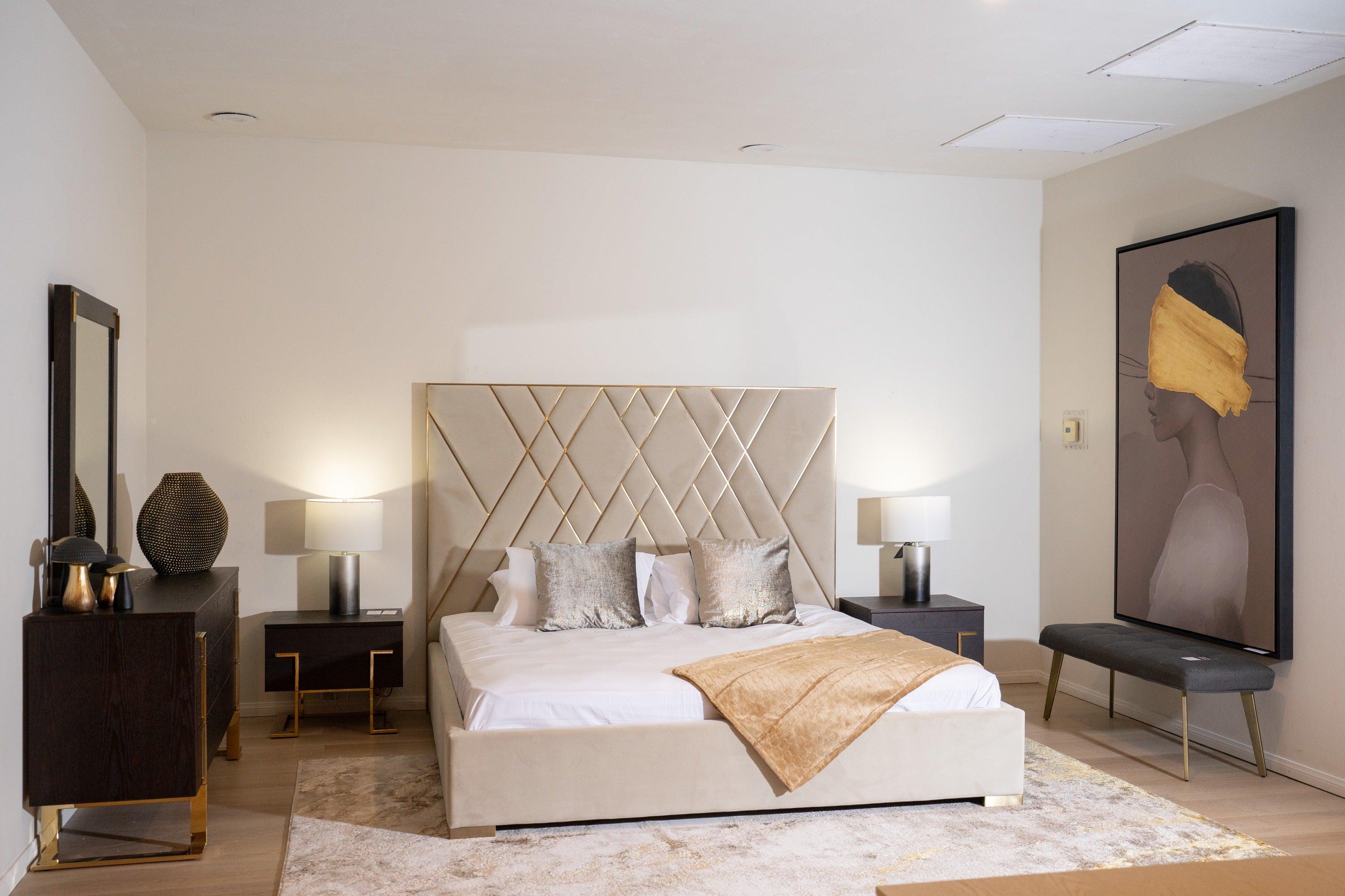 Eldora Glam Velvet and Brushed Bed
