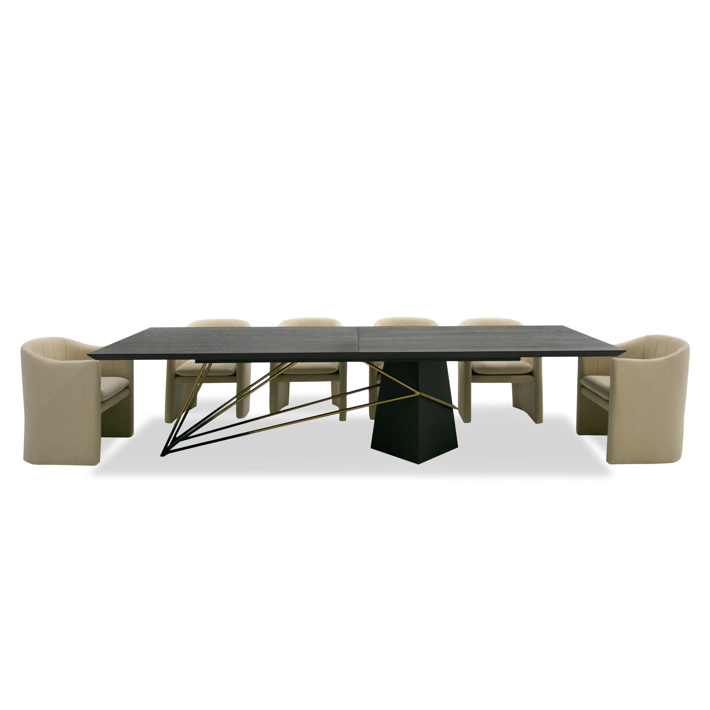 Modrest Elkhorn Glam Ash Stainless Steel 126" Dining Table
