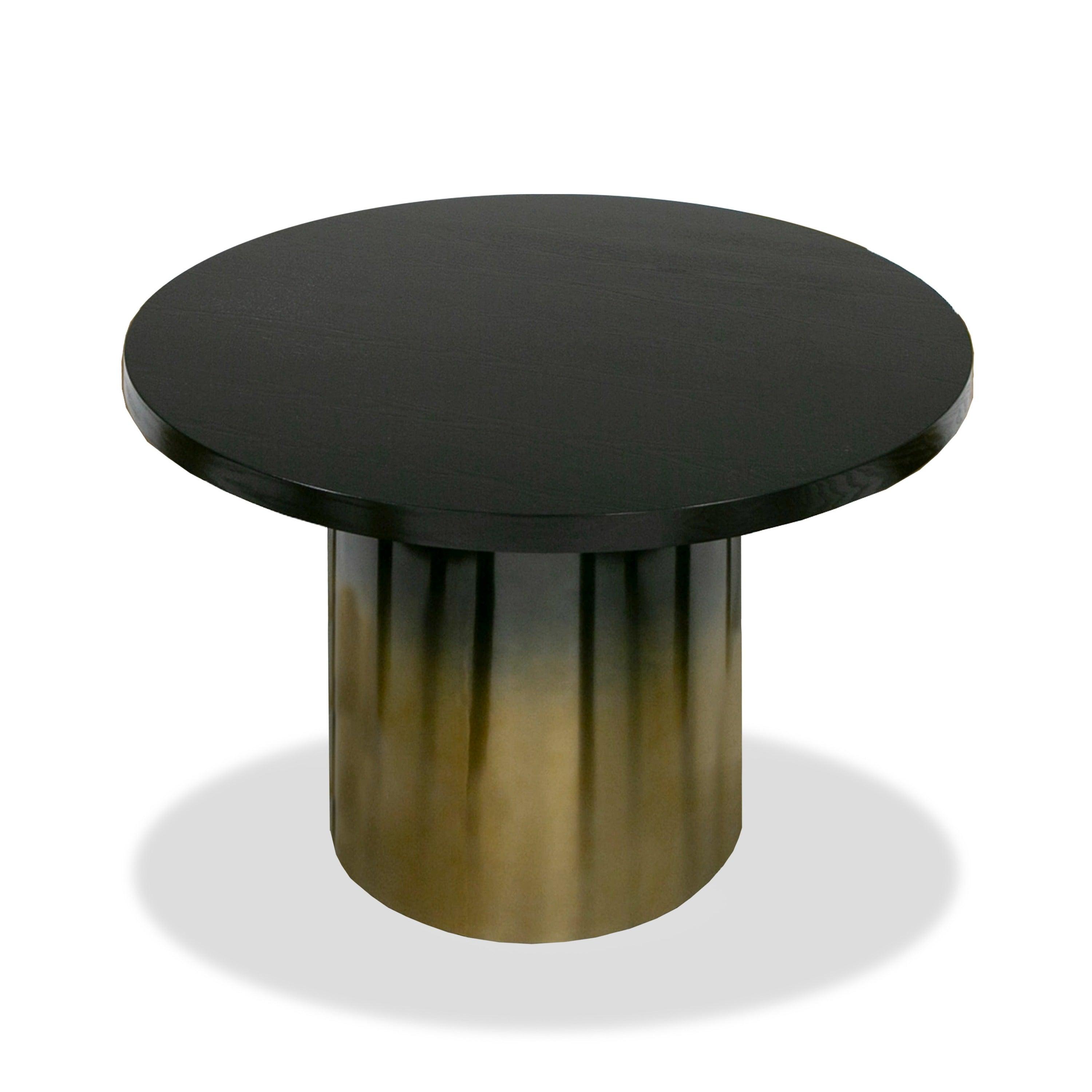 Elmira Glam Ash and Gradient Stainless Steel Round Dining Table