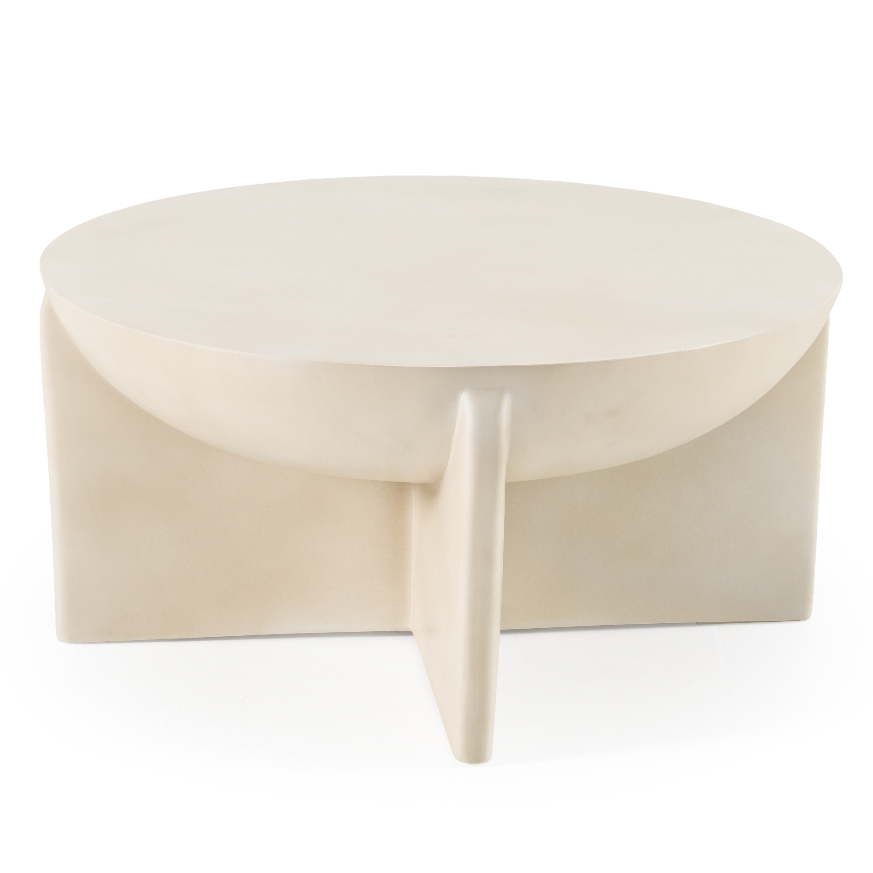 Elsa Modern Oyster Concrete Round Coffee Table