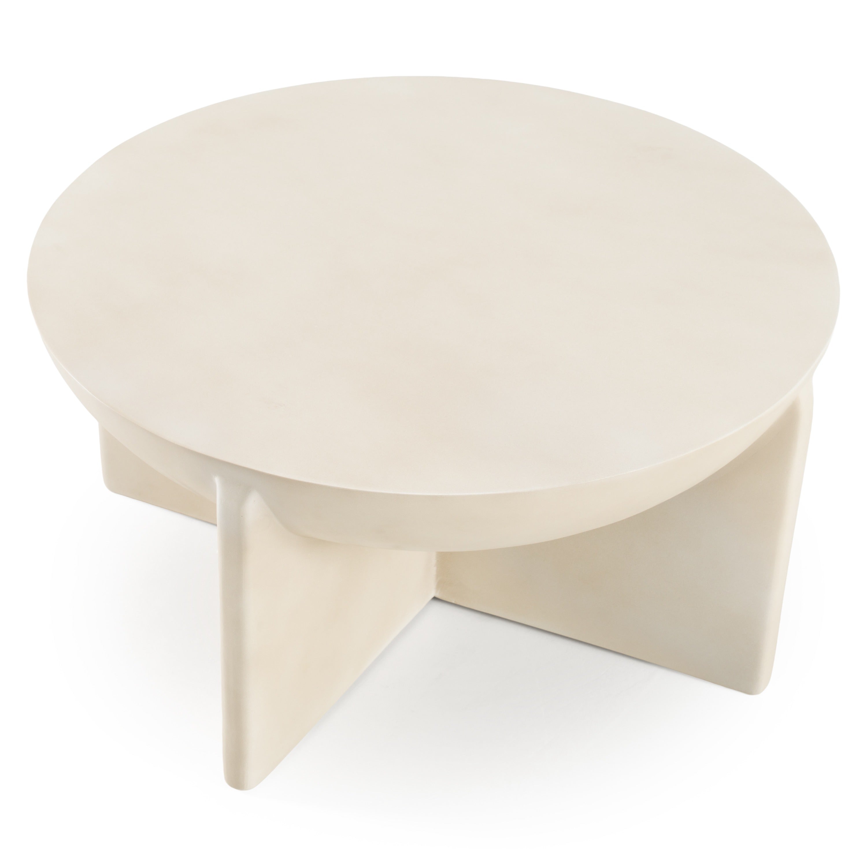 Elsa Modern Oyster Concrete Round Coffee Table