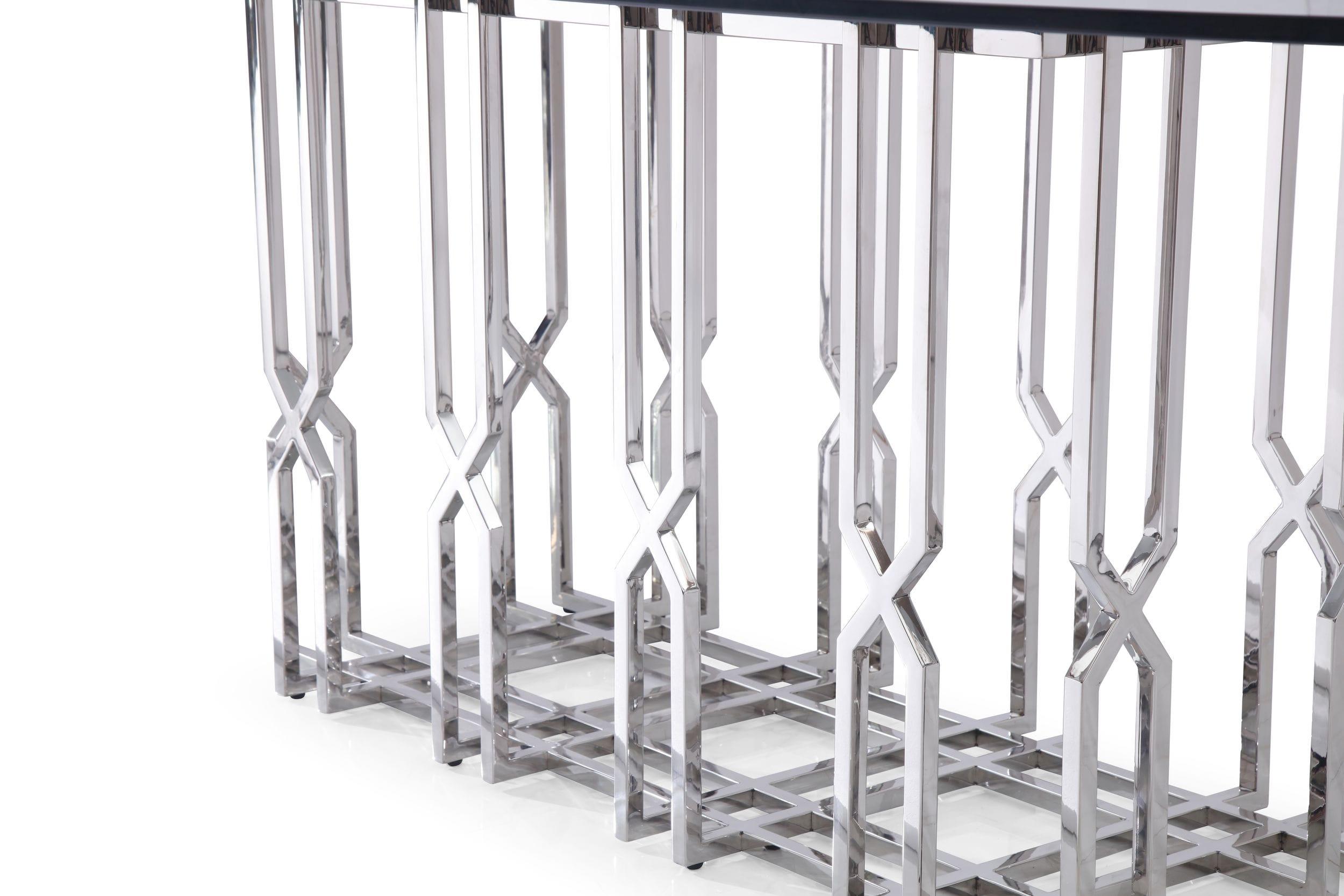 Ericson - Modern Glass and Stainless Steel Dining Table
