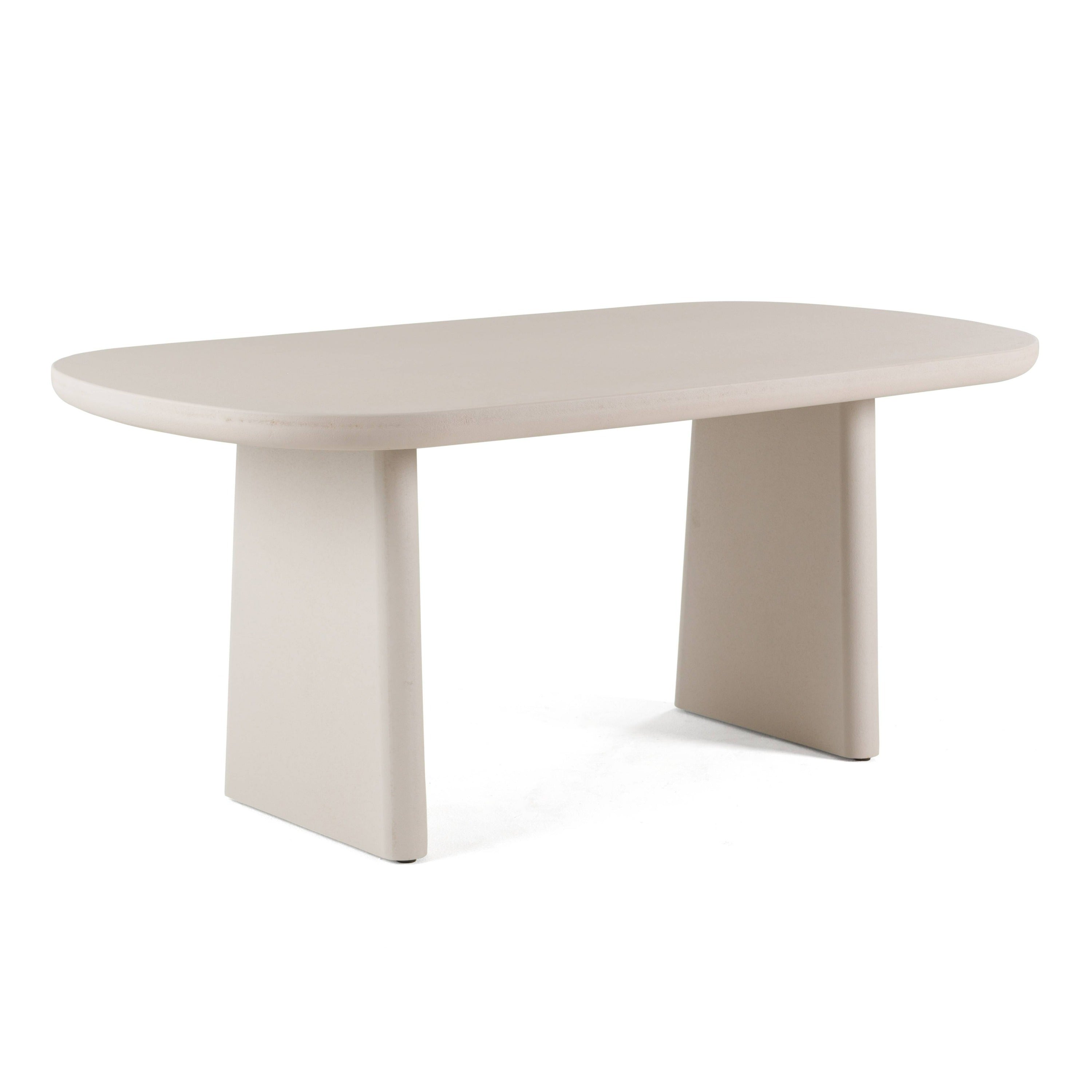 Evermore Modern Faux Cement Oval Dining Table