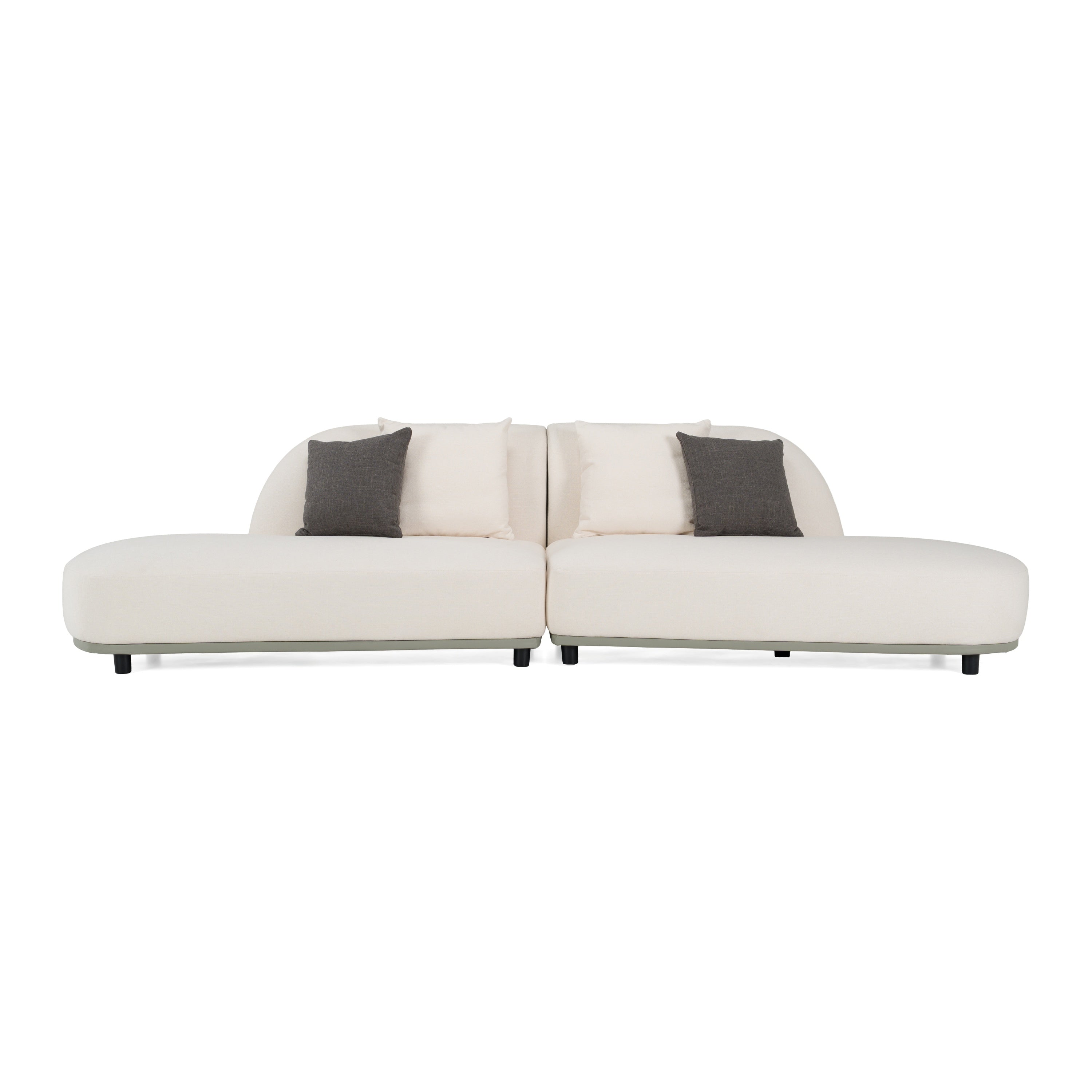Falcone Contemporary Bonded Leather Curved Sectional Sofa