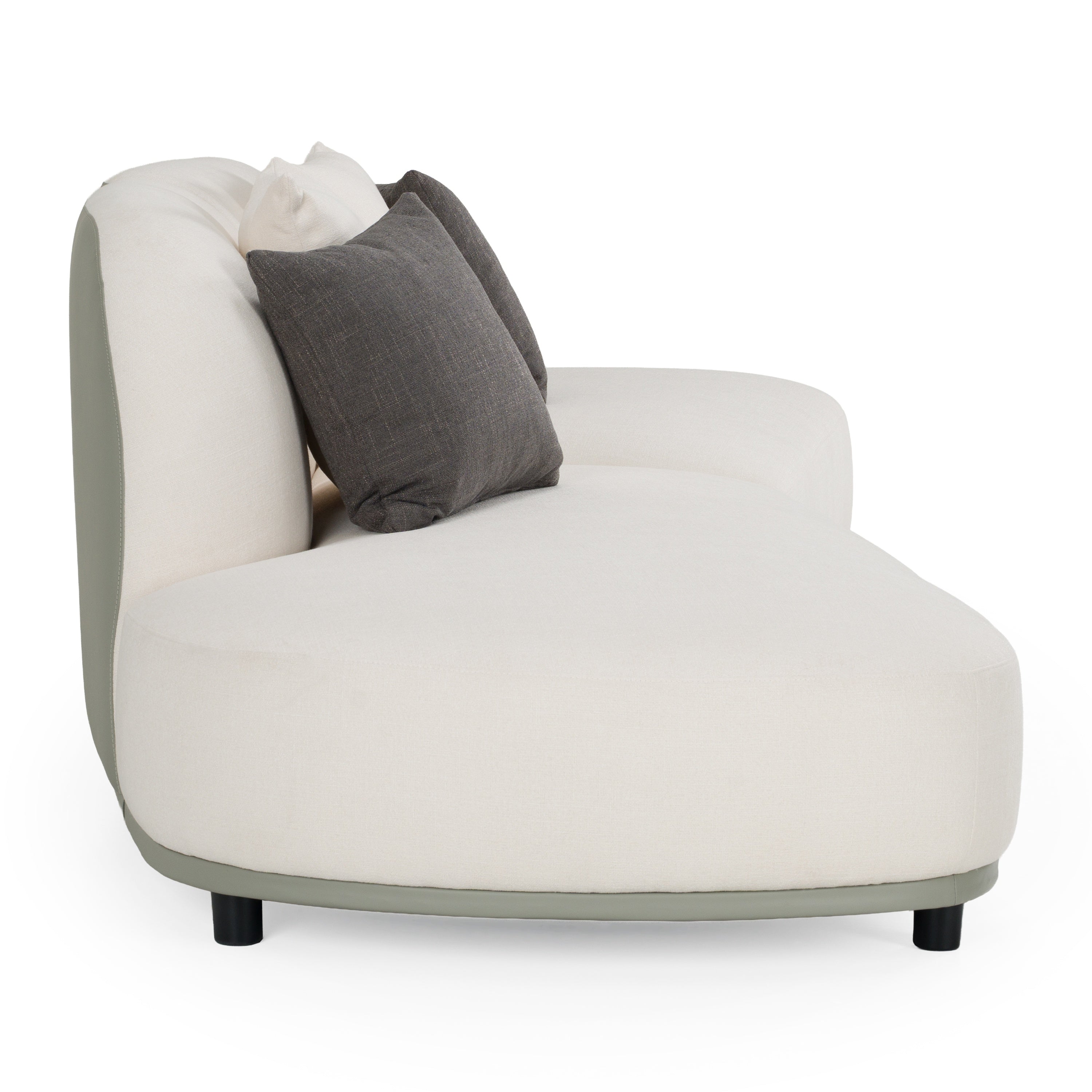 Falcone Contemporary Bonded Leather Curved Sectional Sofa