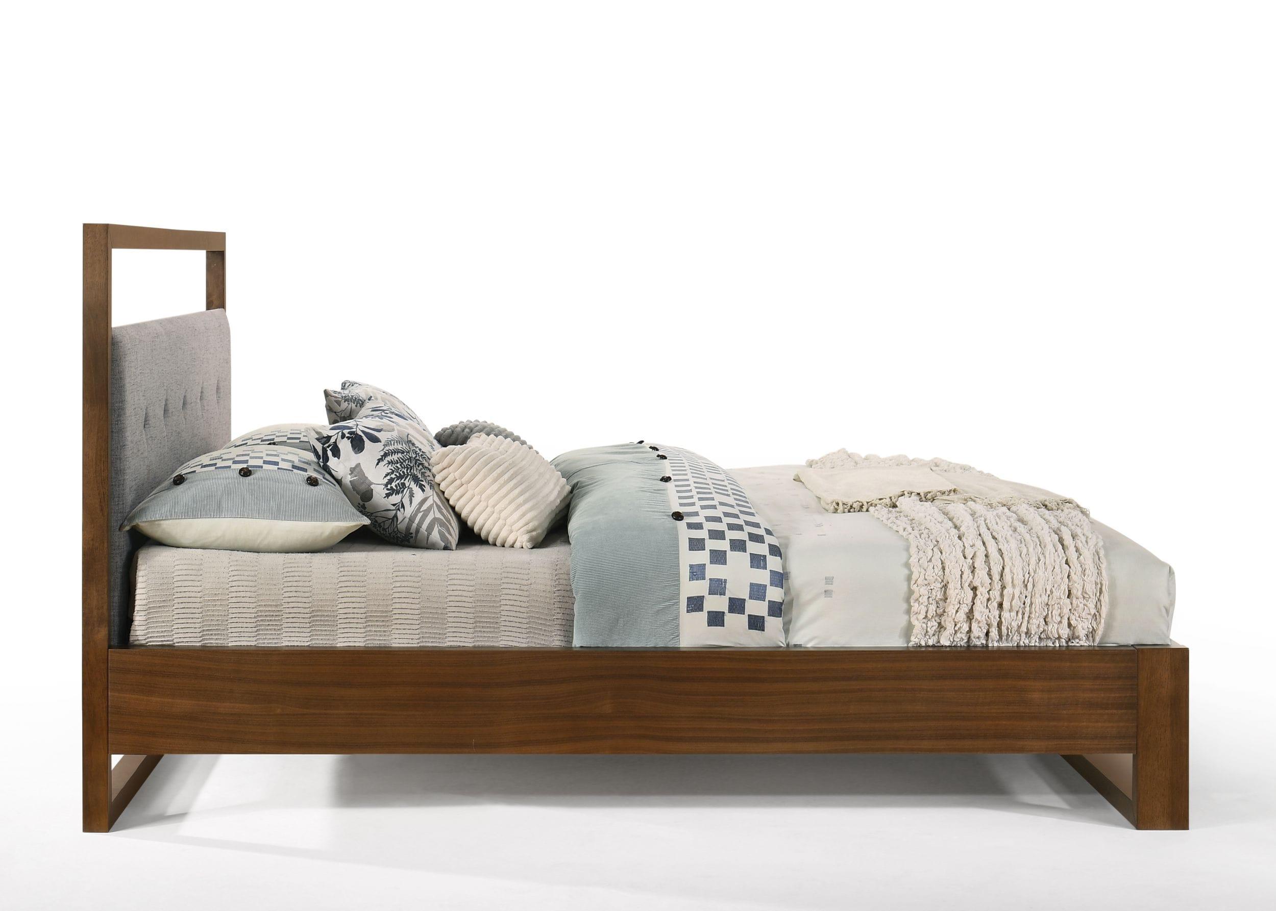 Falcor Modern Fabric & Veneer Bed