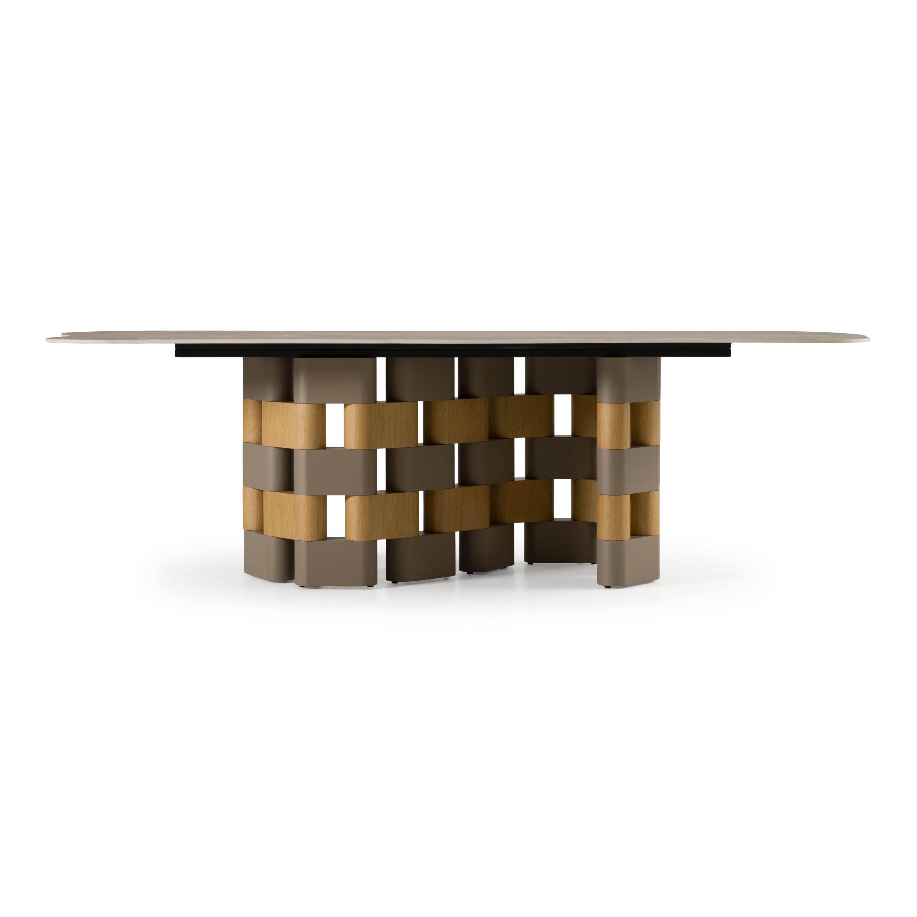 Falzone Modern Ceramic Wood Dining Table