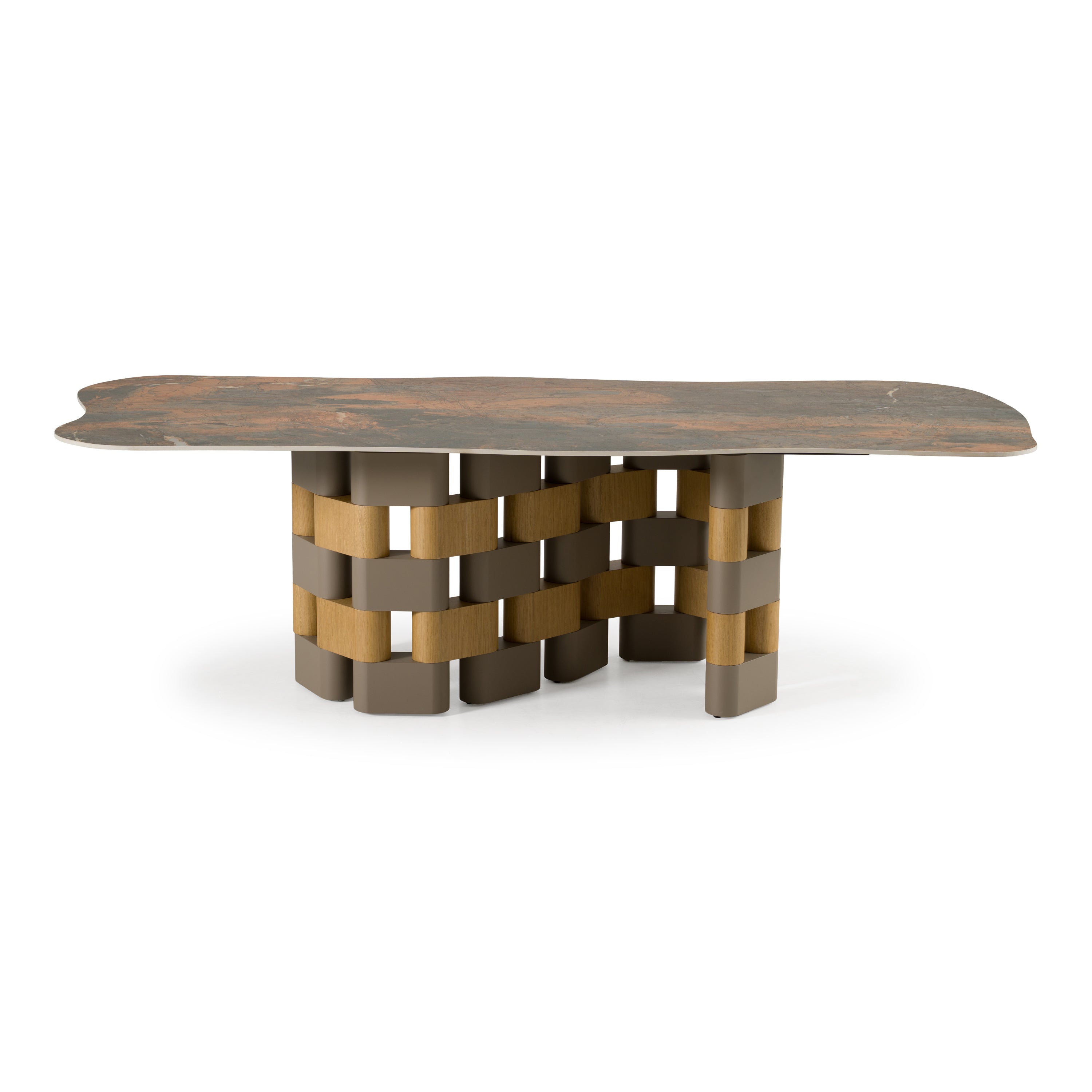 Falzone Modern Ceramic and Wood Dining Table