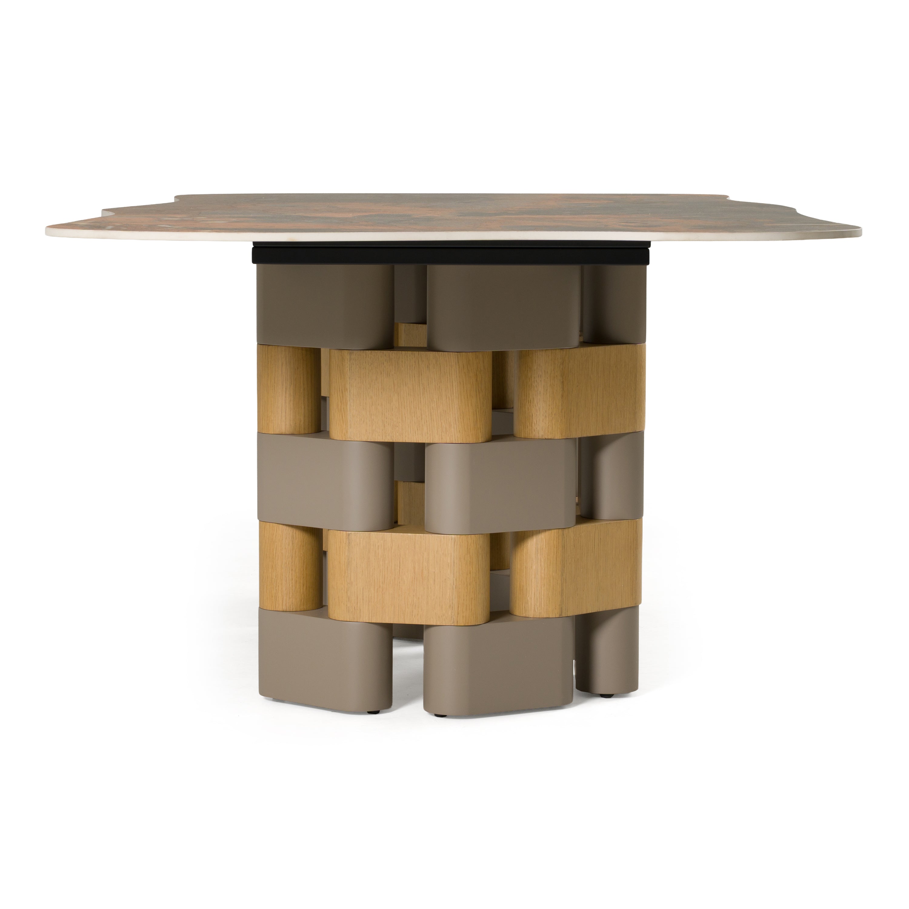 Falzone Modern Ceramic and Wood Dining Table