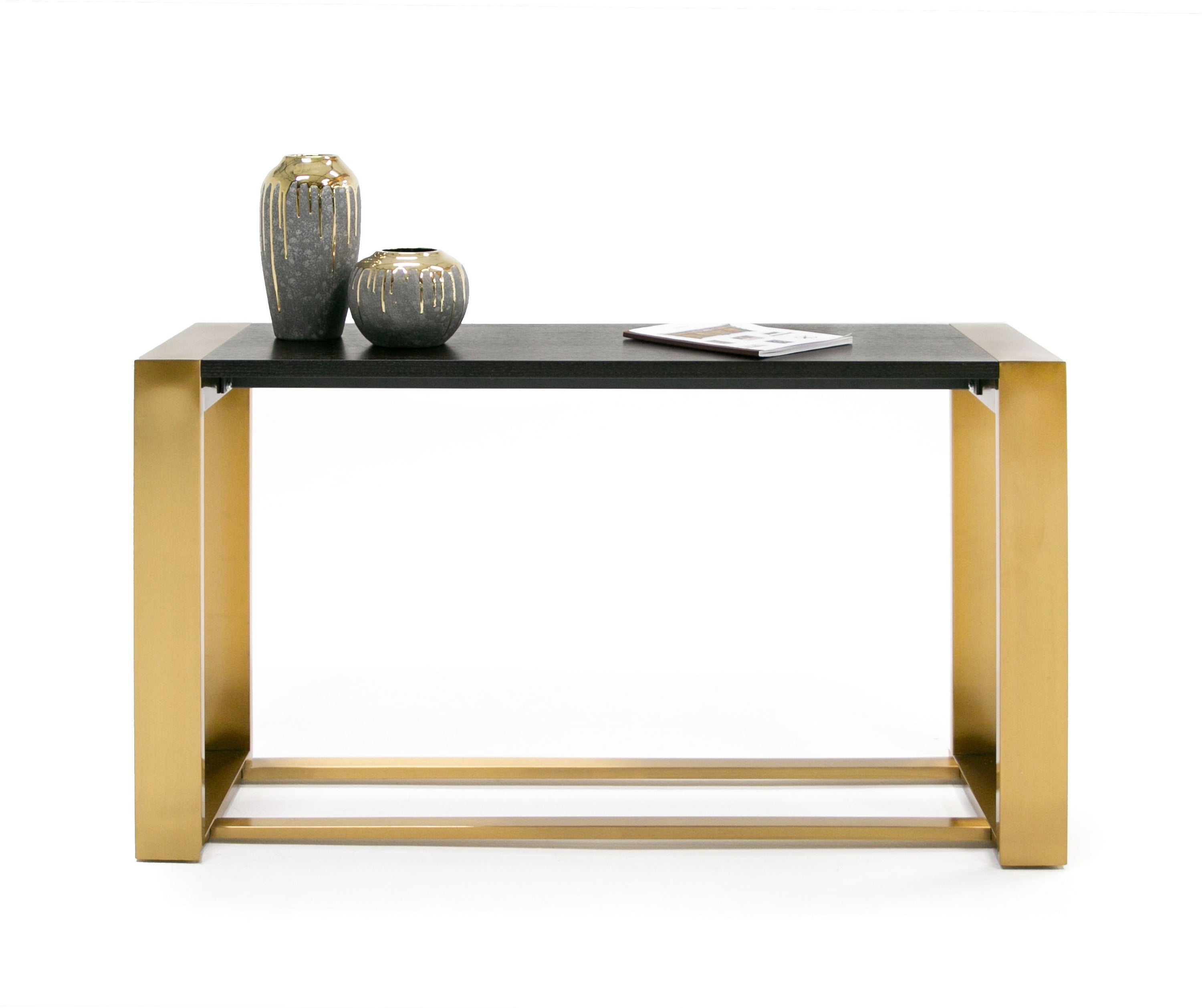 Modrest Fauna - Modern Wenge and Brass Console Table-Console Table-VIG-Wall2Wall Furnishings