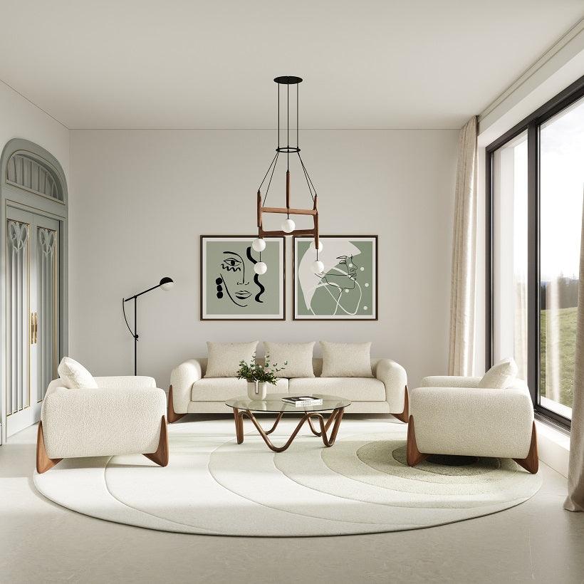 Fleury Contemporary Fabric and Sofa
