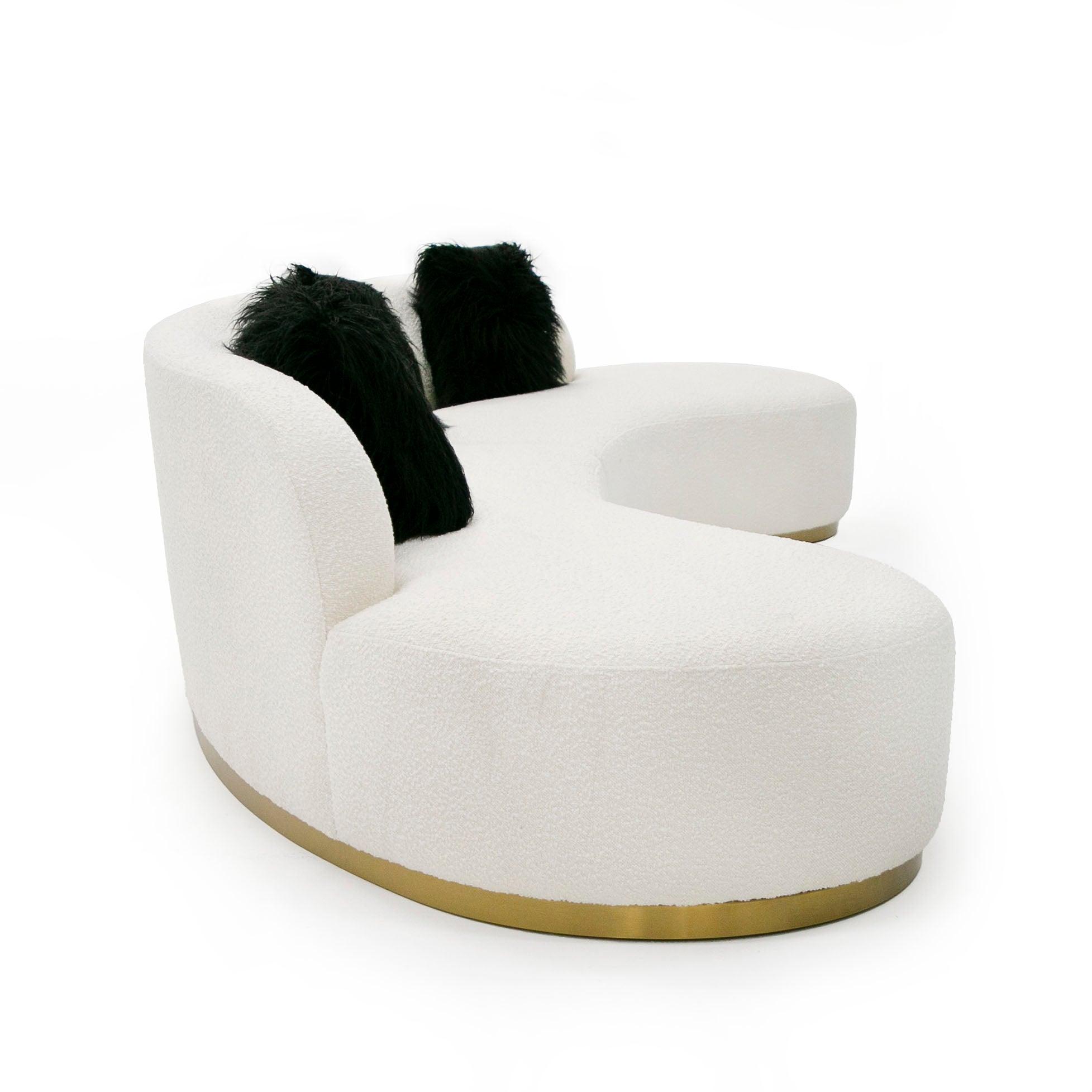 Frontier Glam Fabric Curved Sectional Sofa with Pillows
