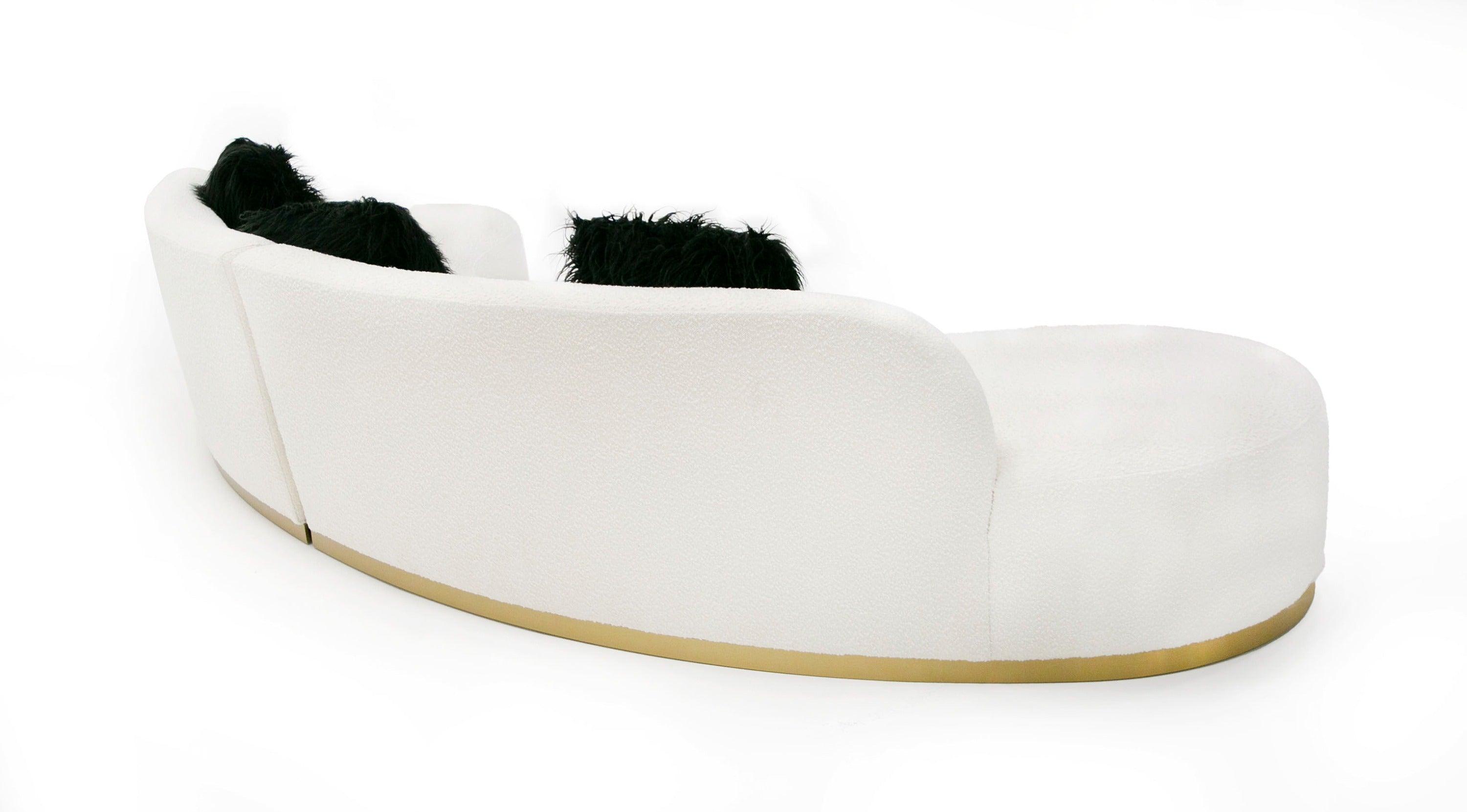 Frontier Glam Fabric Curved Sectional Sofa with Pillows