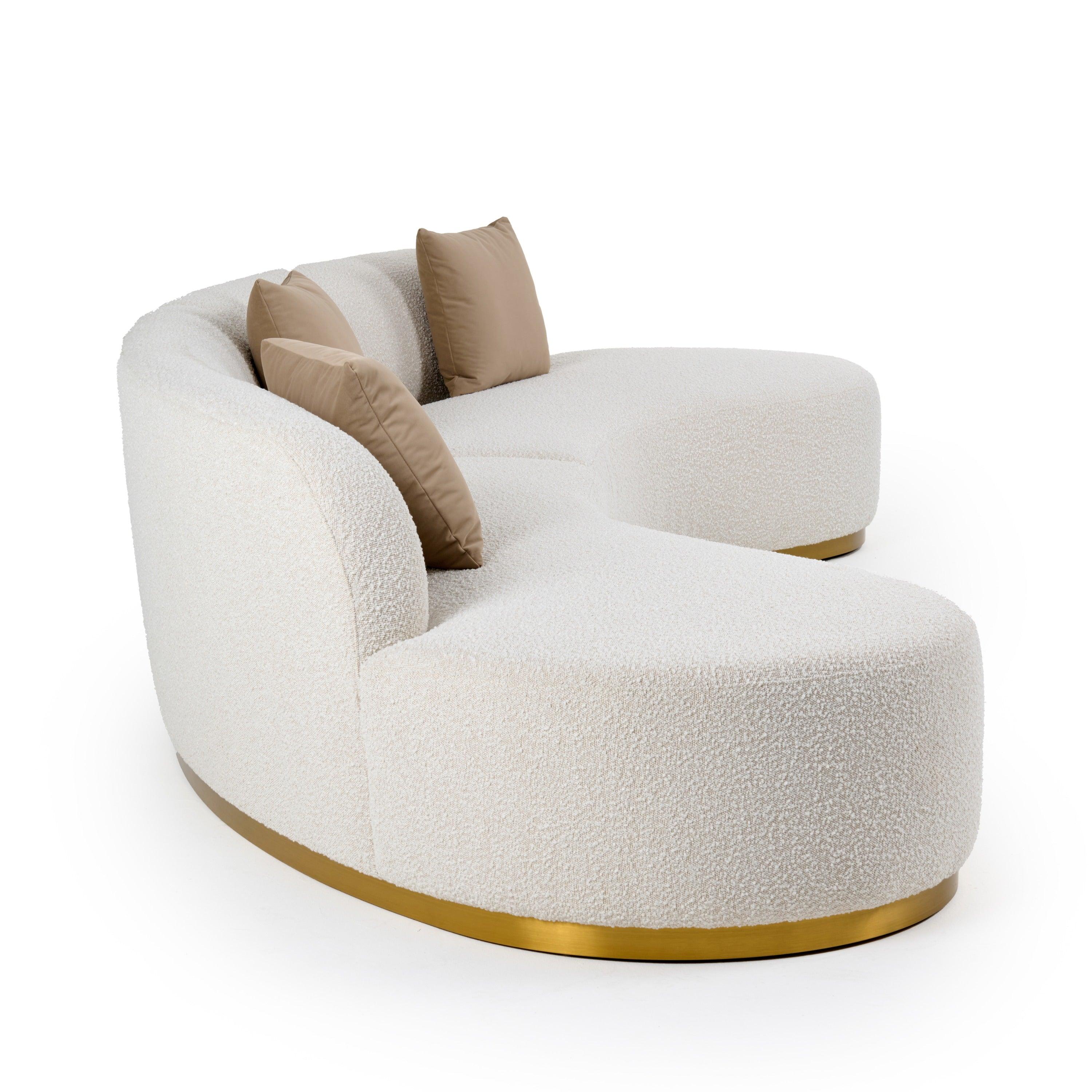 Frontier Glam Fabric Curved Sectional Sofa with Pillows
