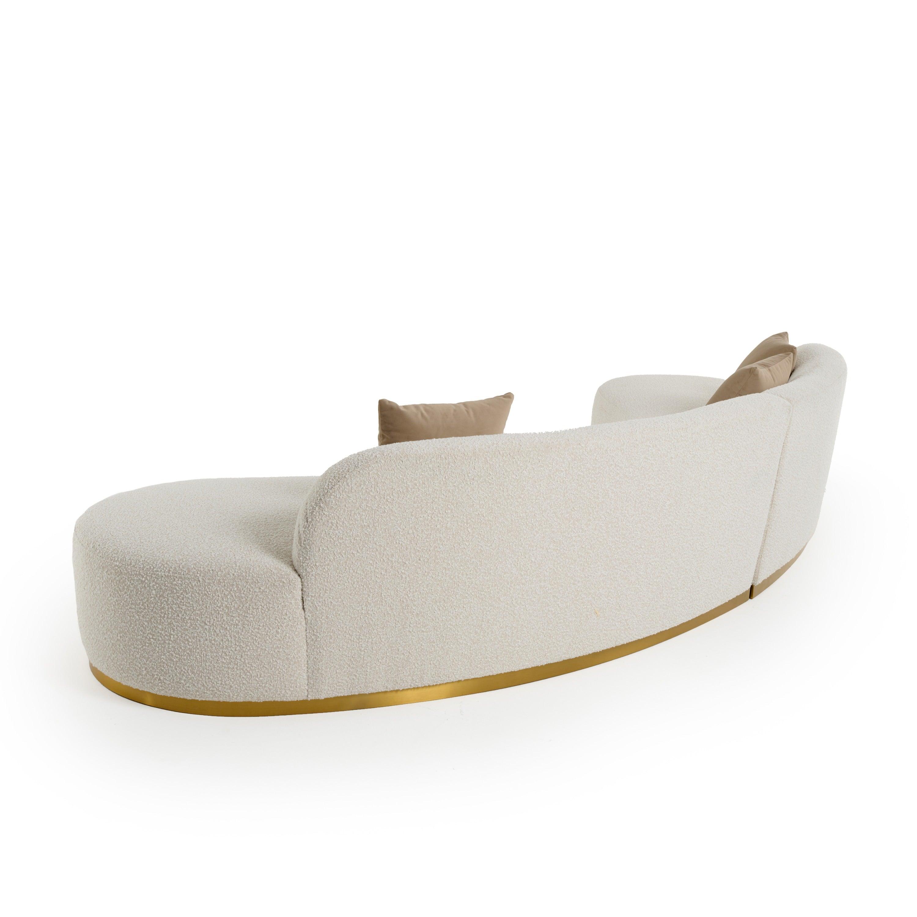 Frontier Glam Fabric Curved Sectional Sofa with Pillows