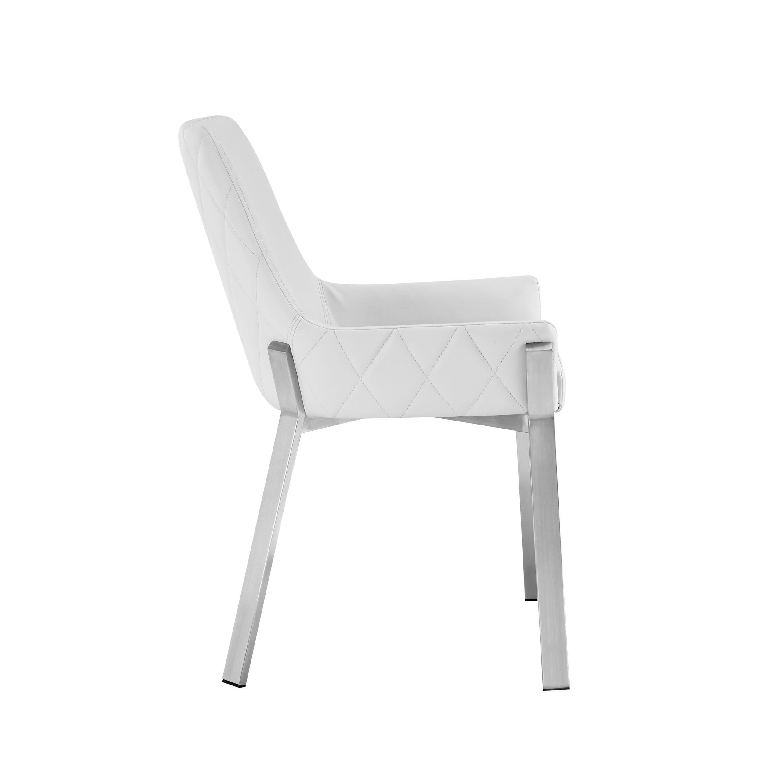 Modrest Ganon Modern Brushed Stainless Steel Dining Chair