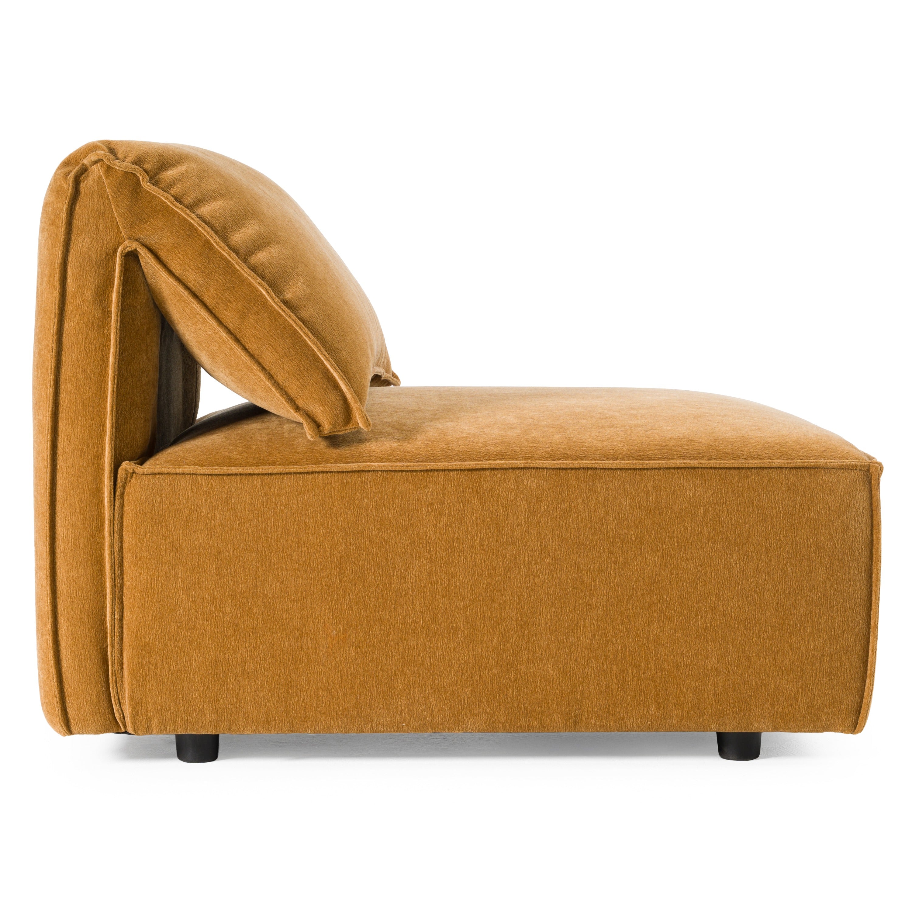 Gene Modern Ochre Fabric Modular Armless Sectional Seat
