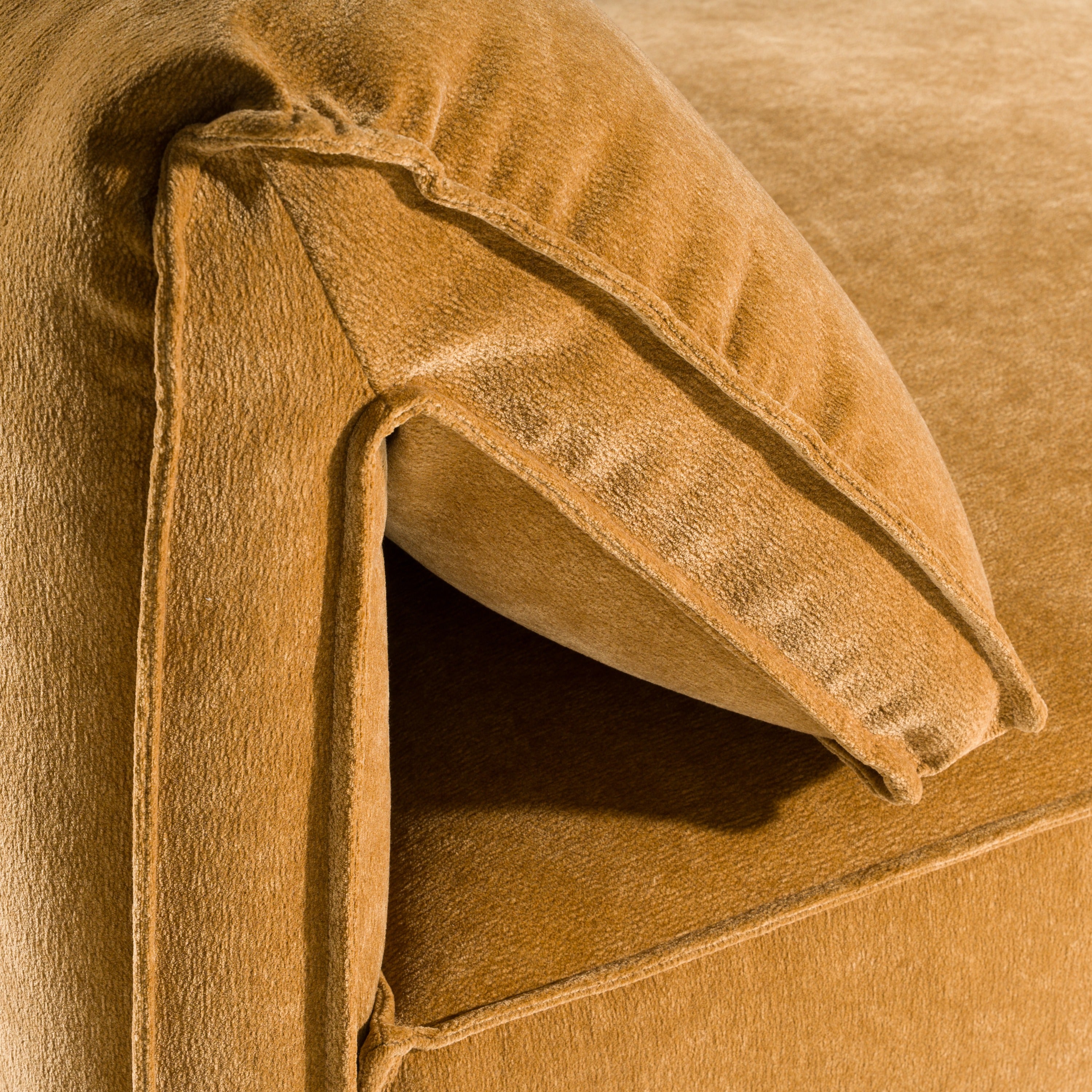 Gene Modern Ochre Fabric Modular Armless Sectional Seat