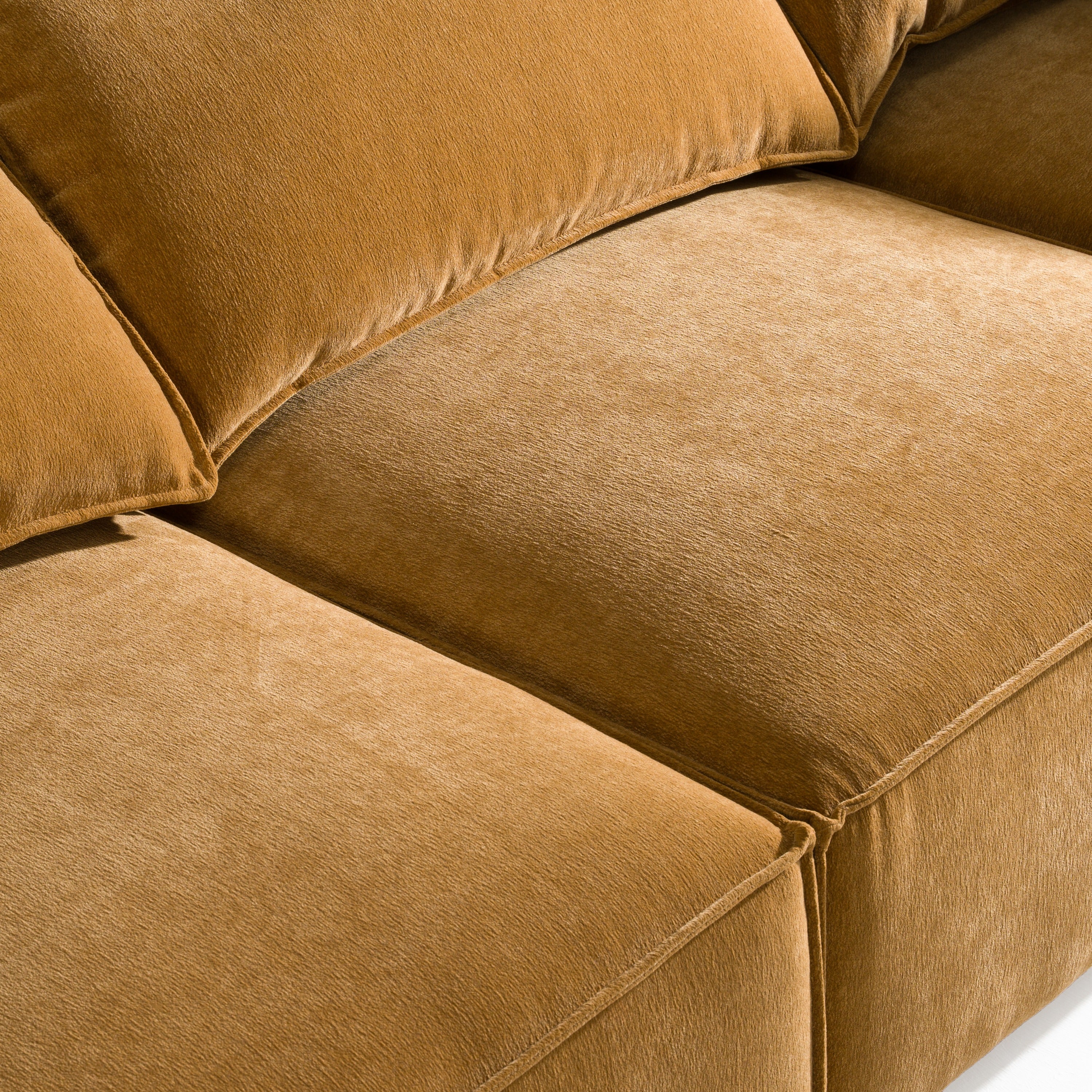 Gene Modern Ochre Fabric 5-Piece Modular Sectional Sofa