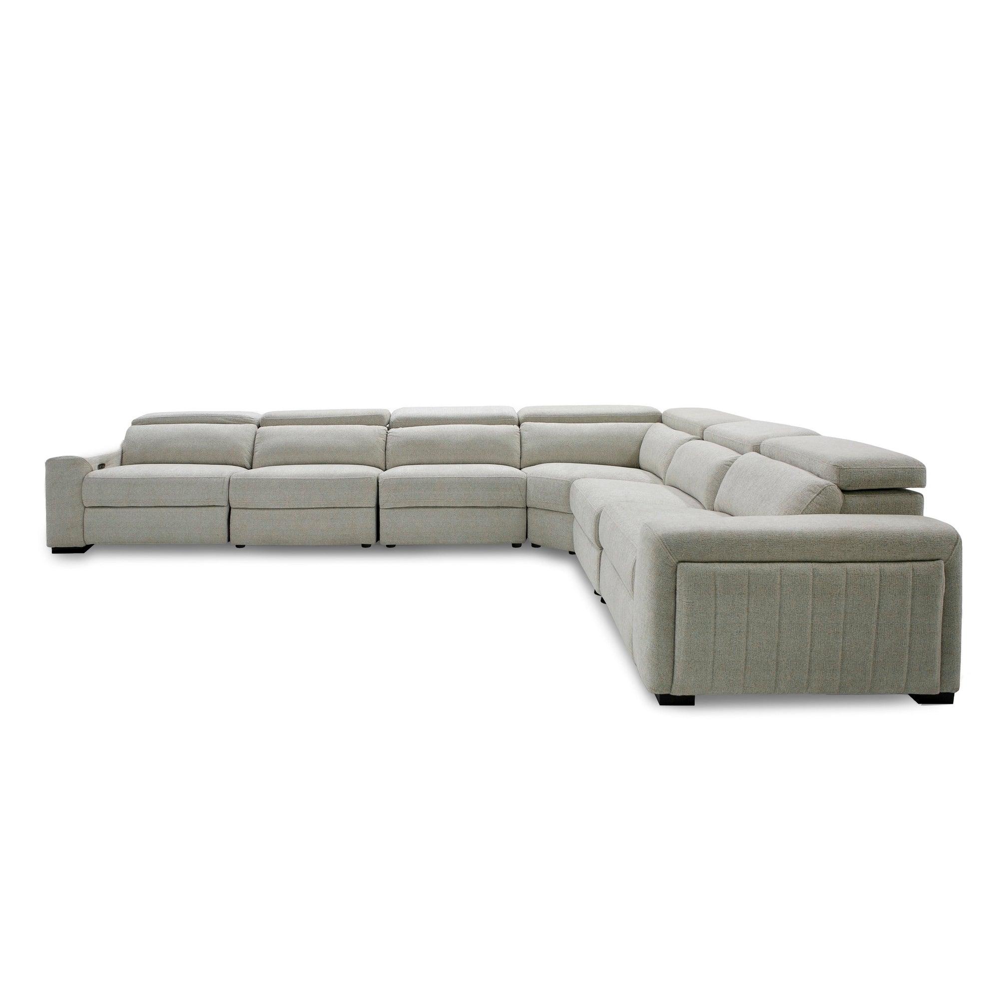 Divani Casa Gering Modern Fabric Sectional With 2 Power Recliners