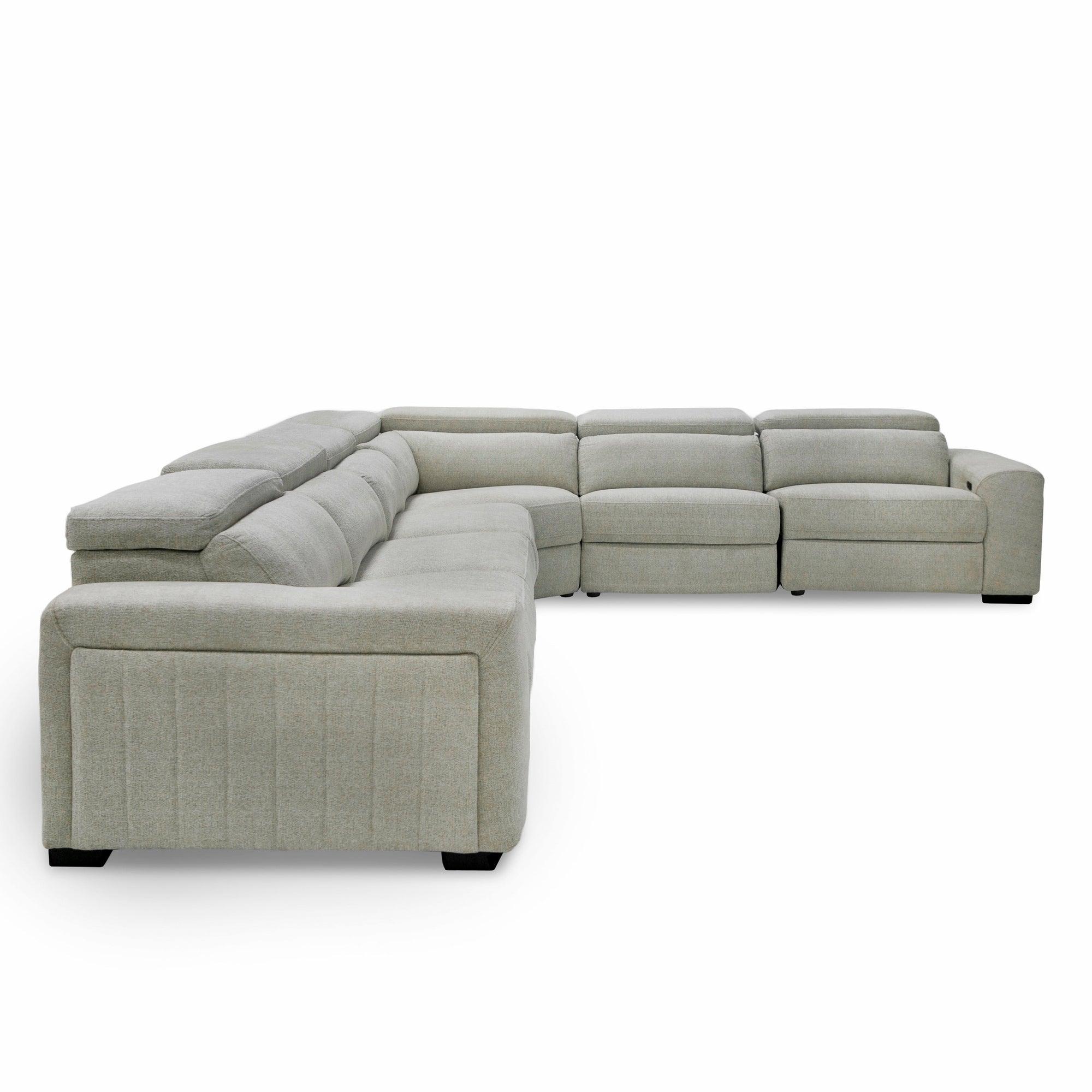 Gering Modern Fabric Sectional Sofa With 2 Power Recliners