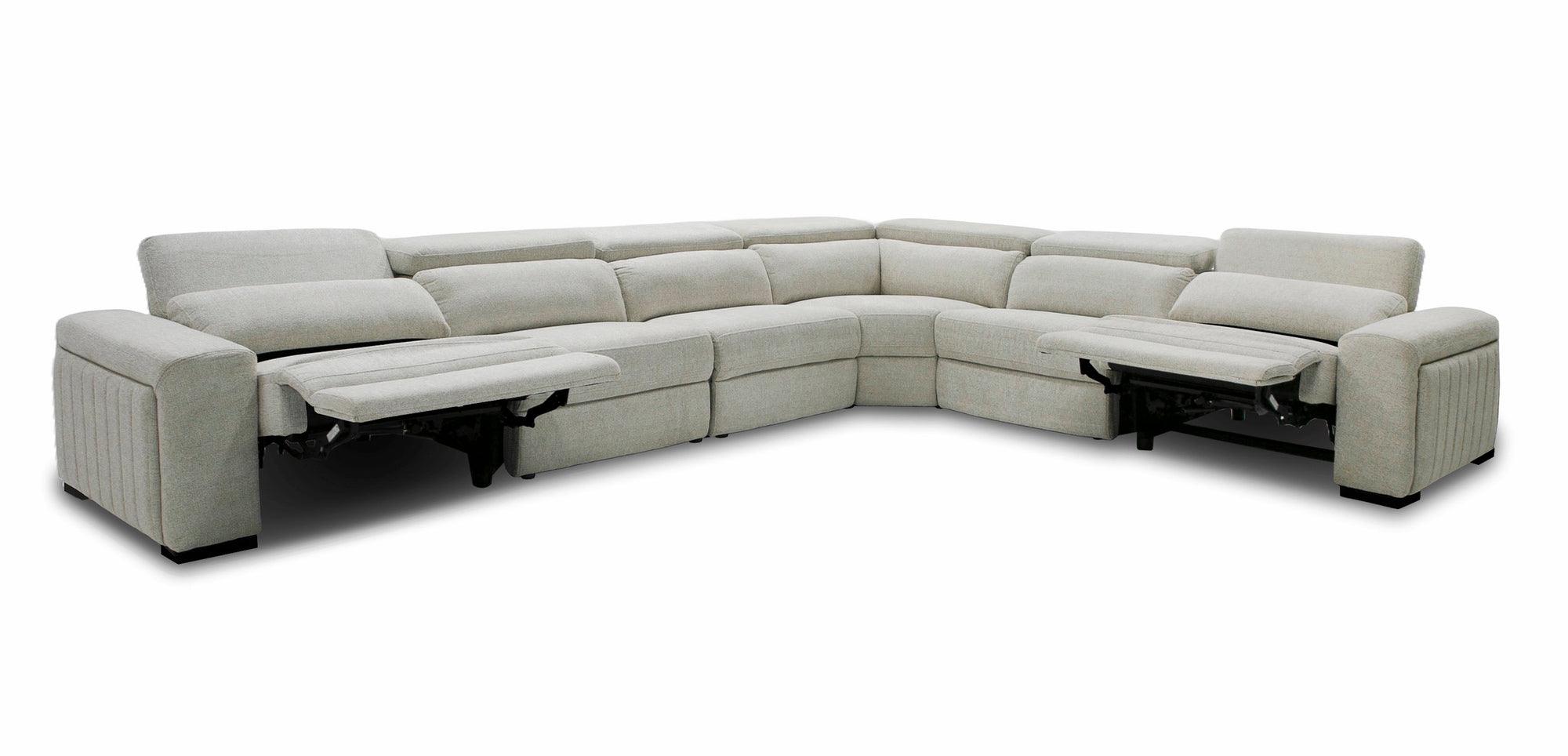Divani Casa Gering Modern Fabric Sectional With 2 Power Recliners
