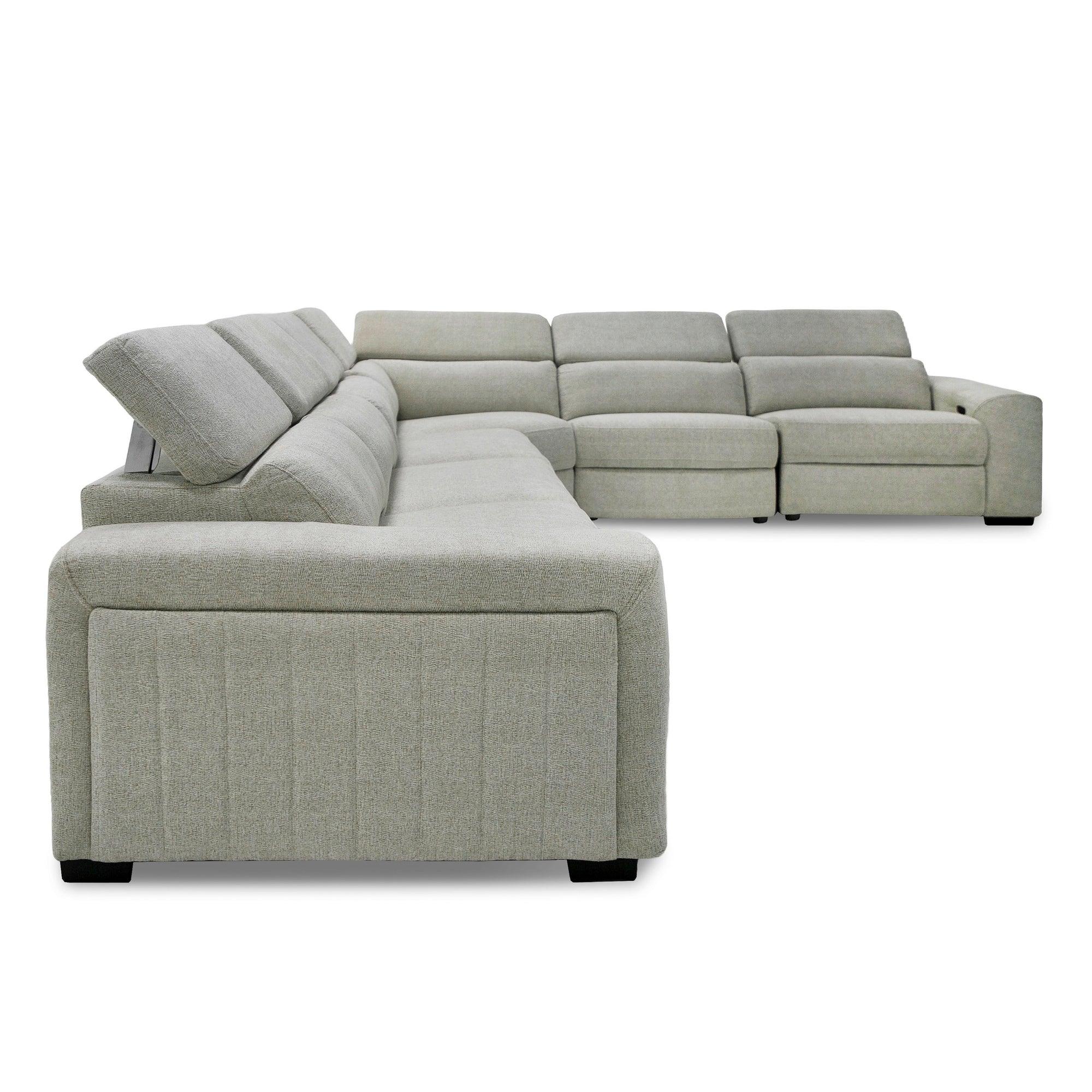 Gering Modern Fabric Sectional Sofa With 2 Power Recliners