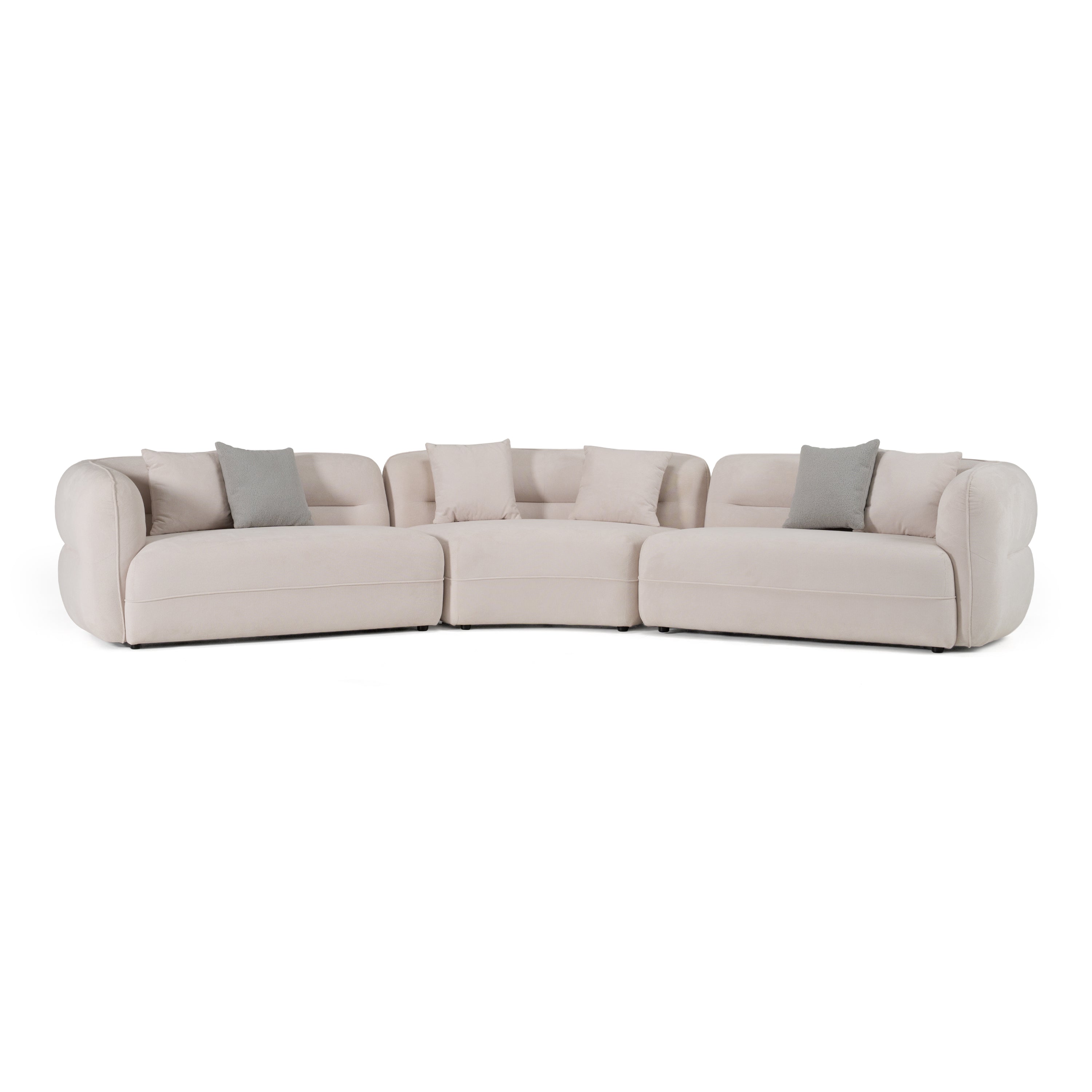 Nomad Modern Fabric Curved Sectional Sofa