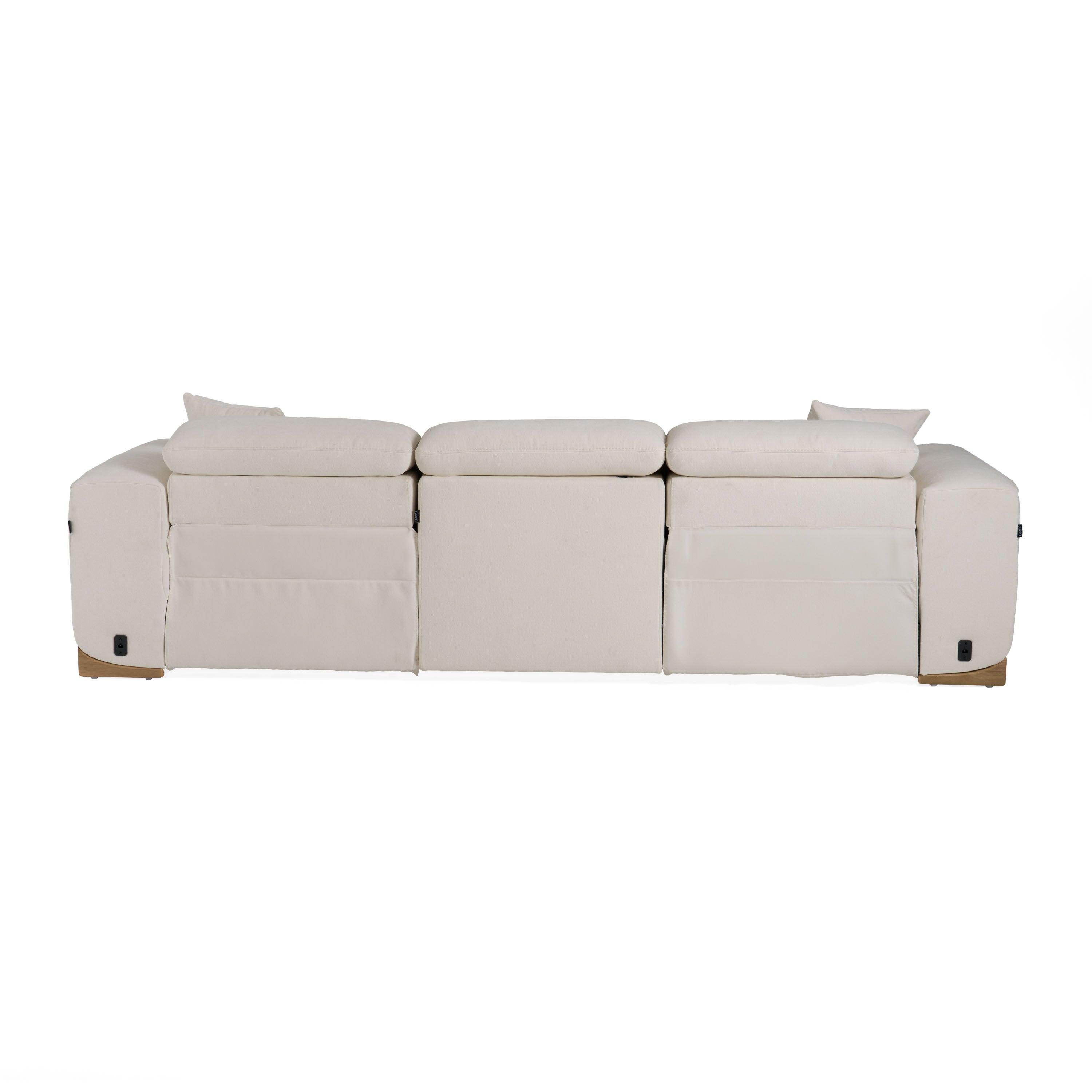 Hagerty Modern Fabric Sofa With 2 Power Recliners