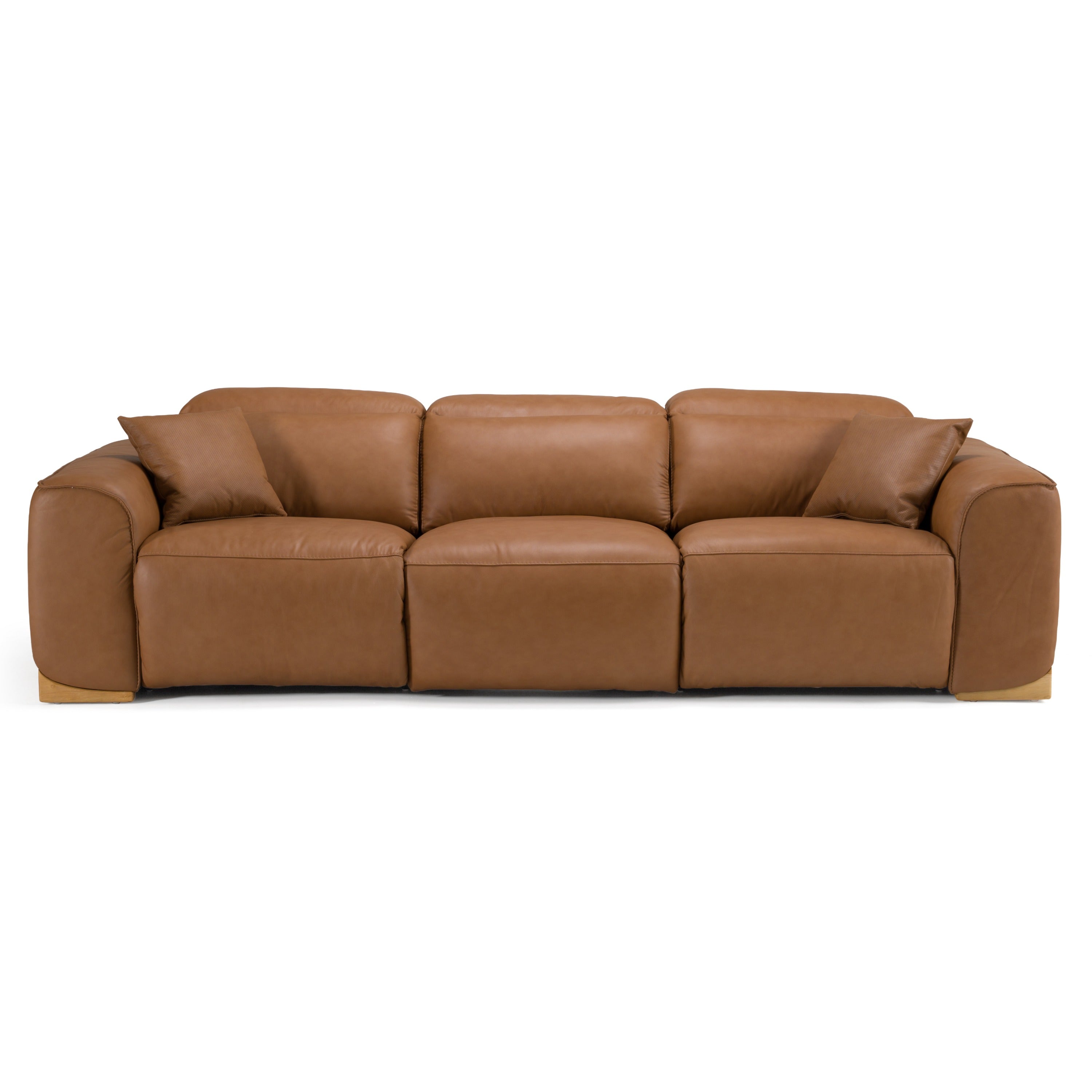 Hagerty Modern Leather Sofa with 2 Power Recliners