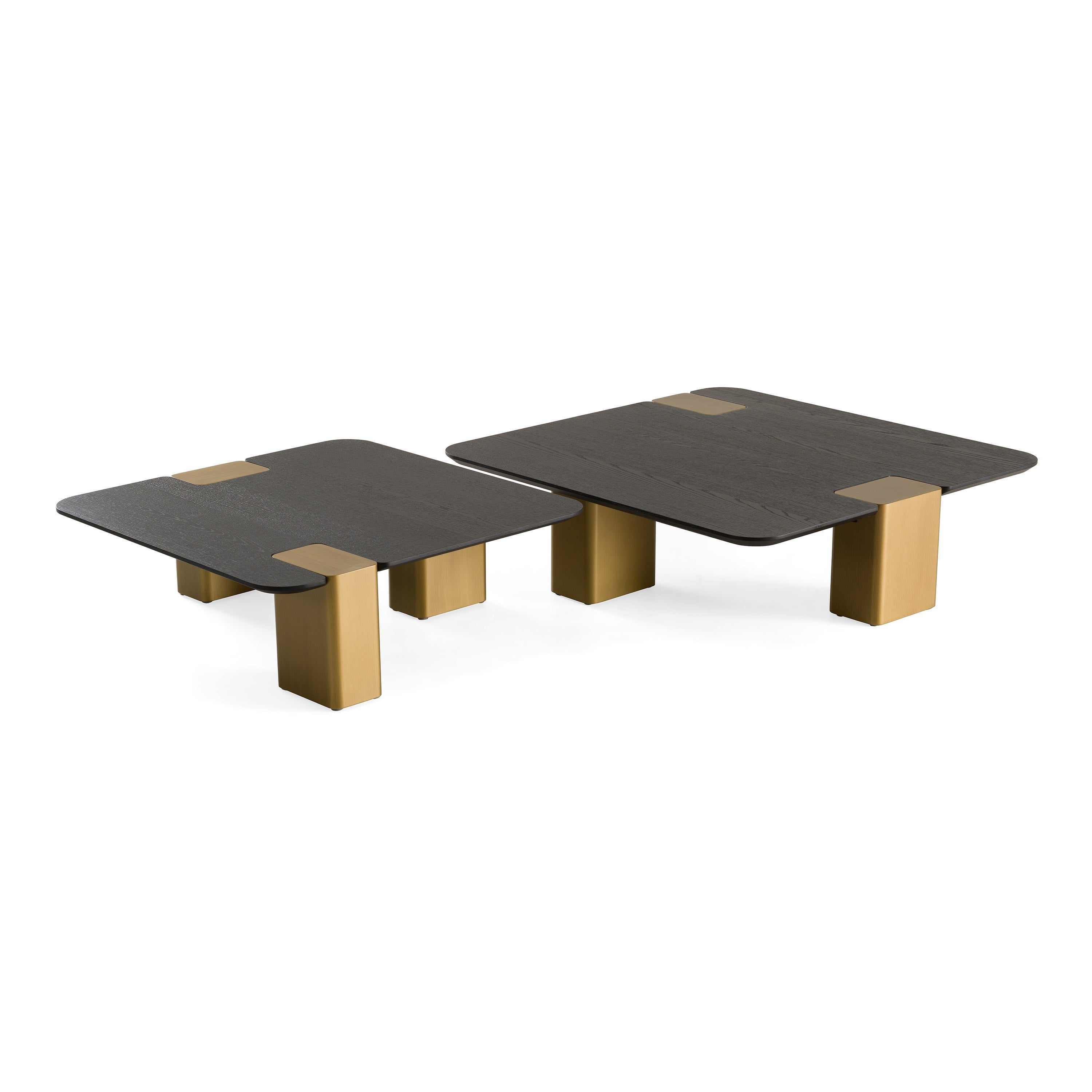 Harold Modern Brushed Square Nesting Coffee Table Set