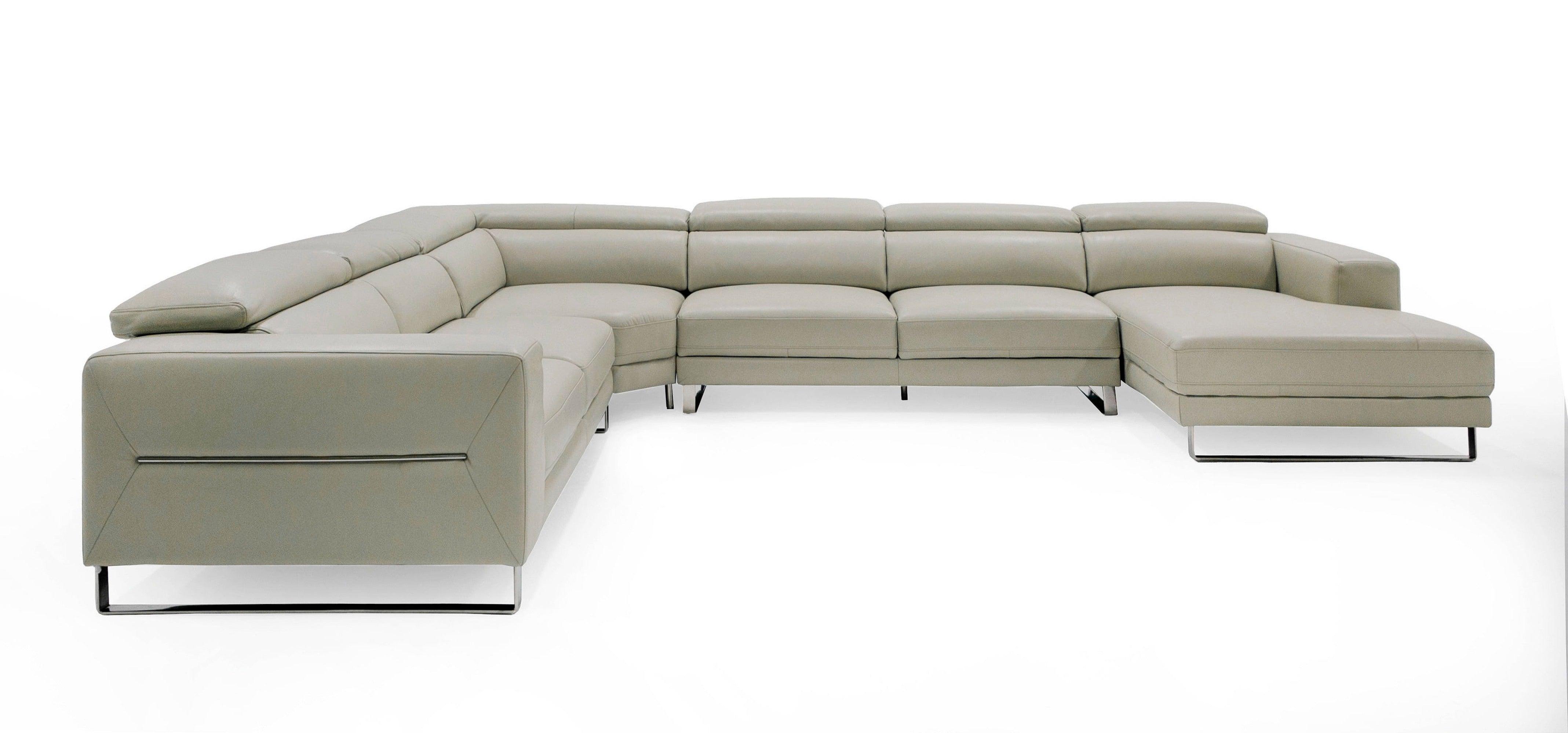 Hawkey Contemporary Leather RAF Chaise Sectional Sofa