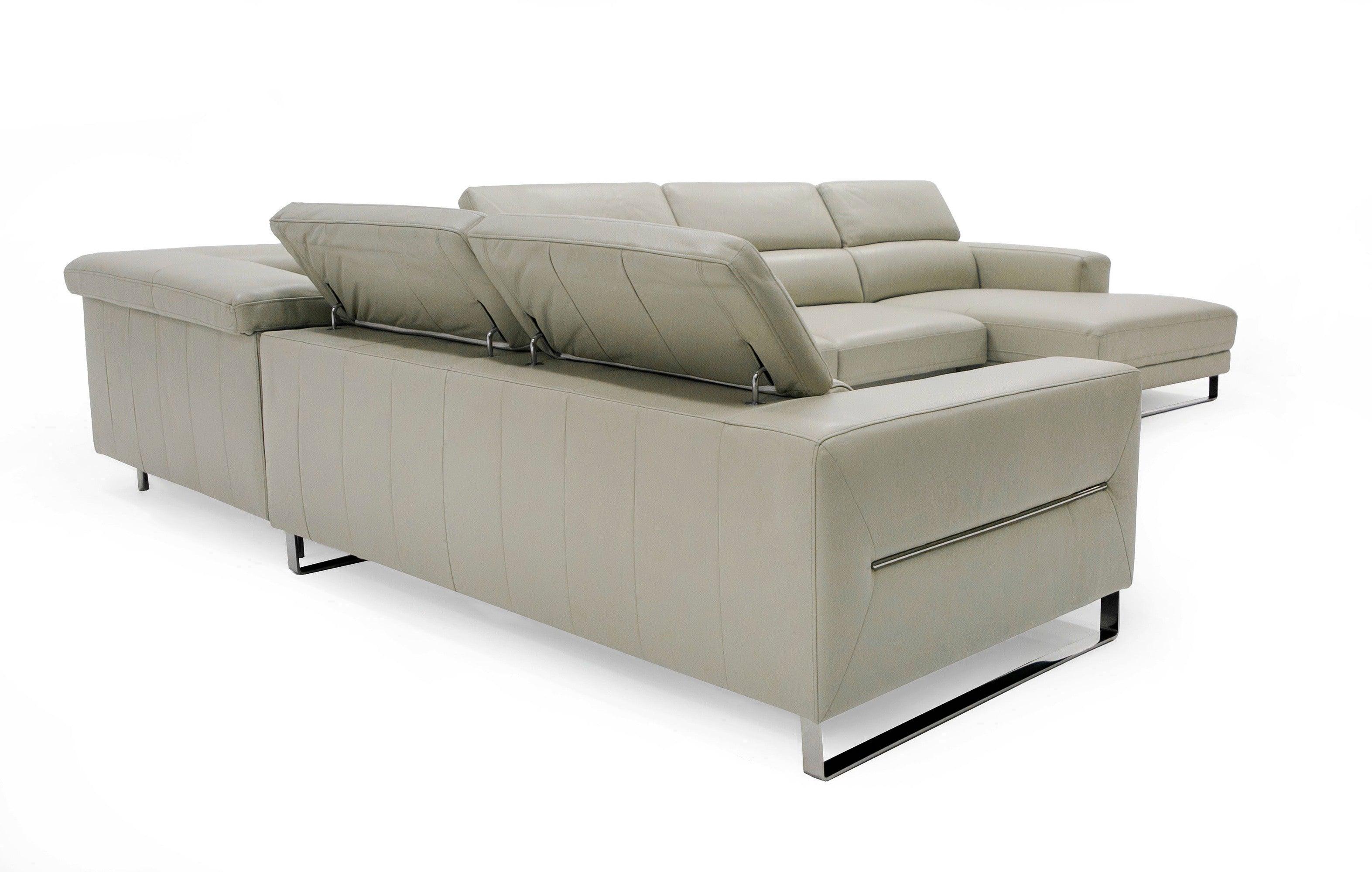 Hawkey Contemporary Leather RAF Chaise Sectional Sofa