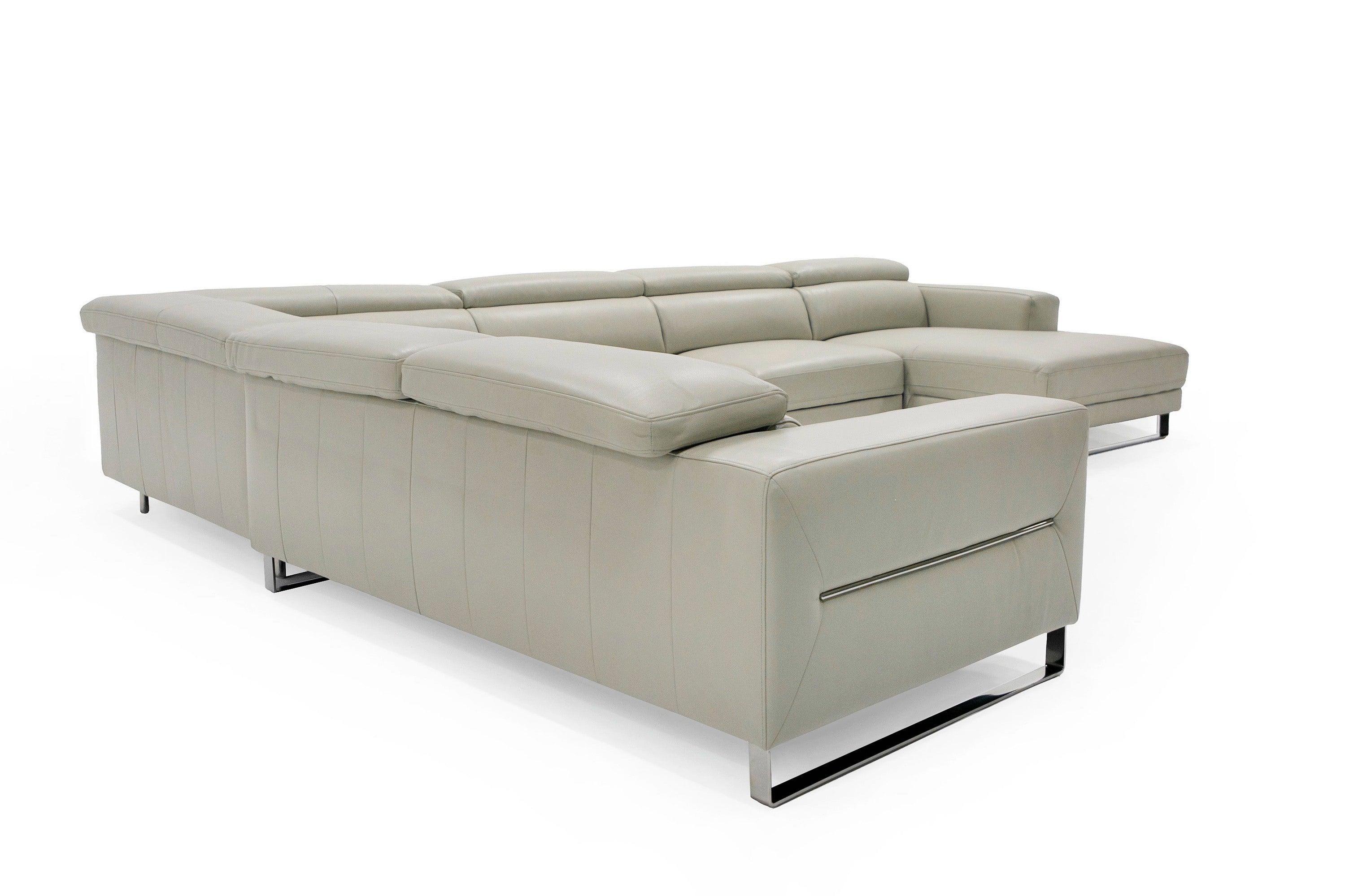 Hawkey Contemporary Leather RAF Chaise Sectional Sofa