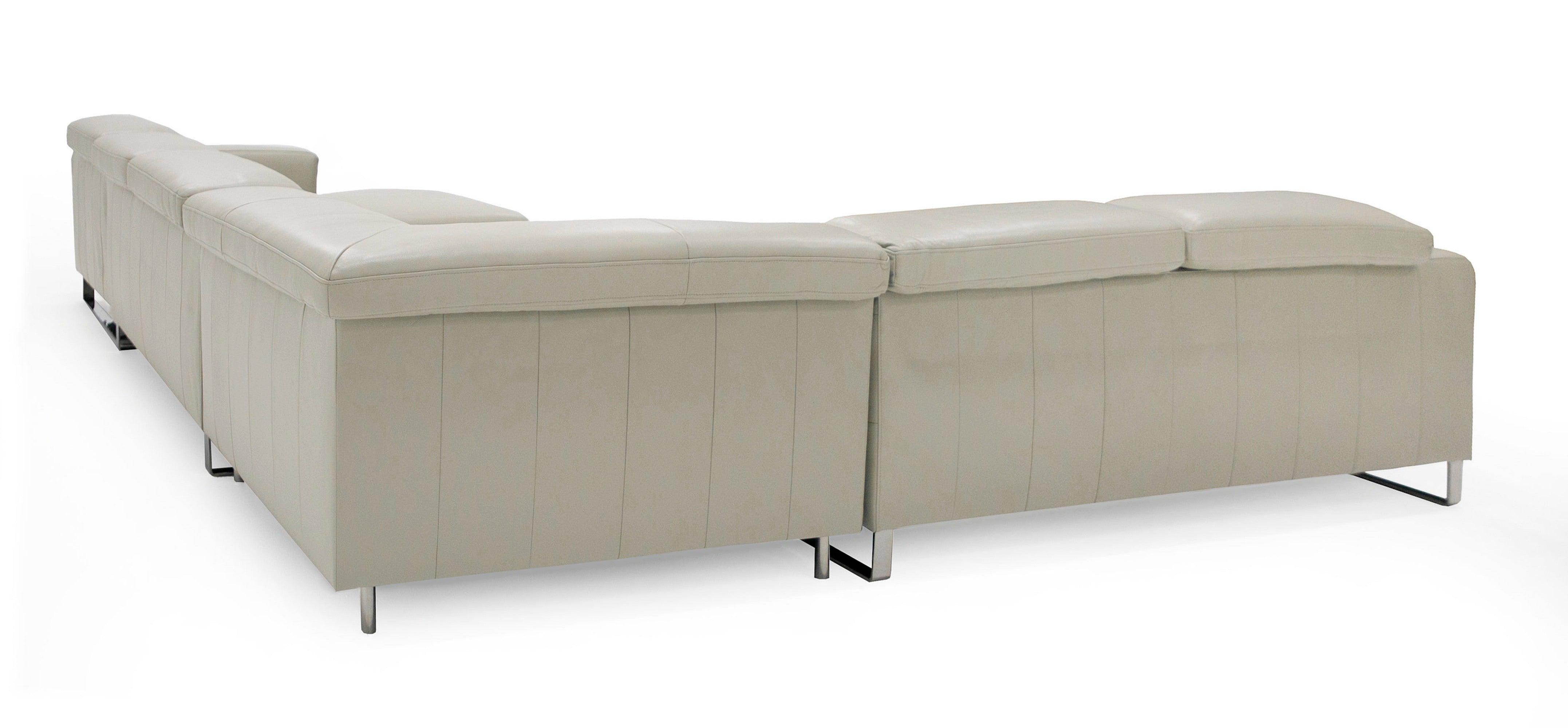 Hawkey Contemporary Leather RAF Chaise Sectional Sofa