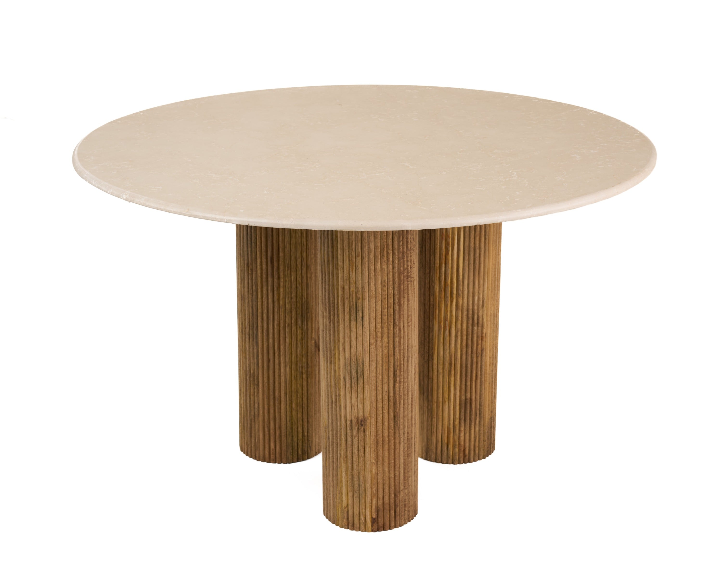 Hayden Modern Marble and Wood Round Dining Table