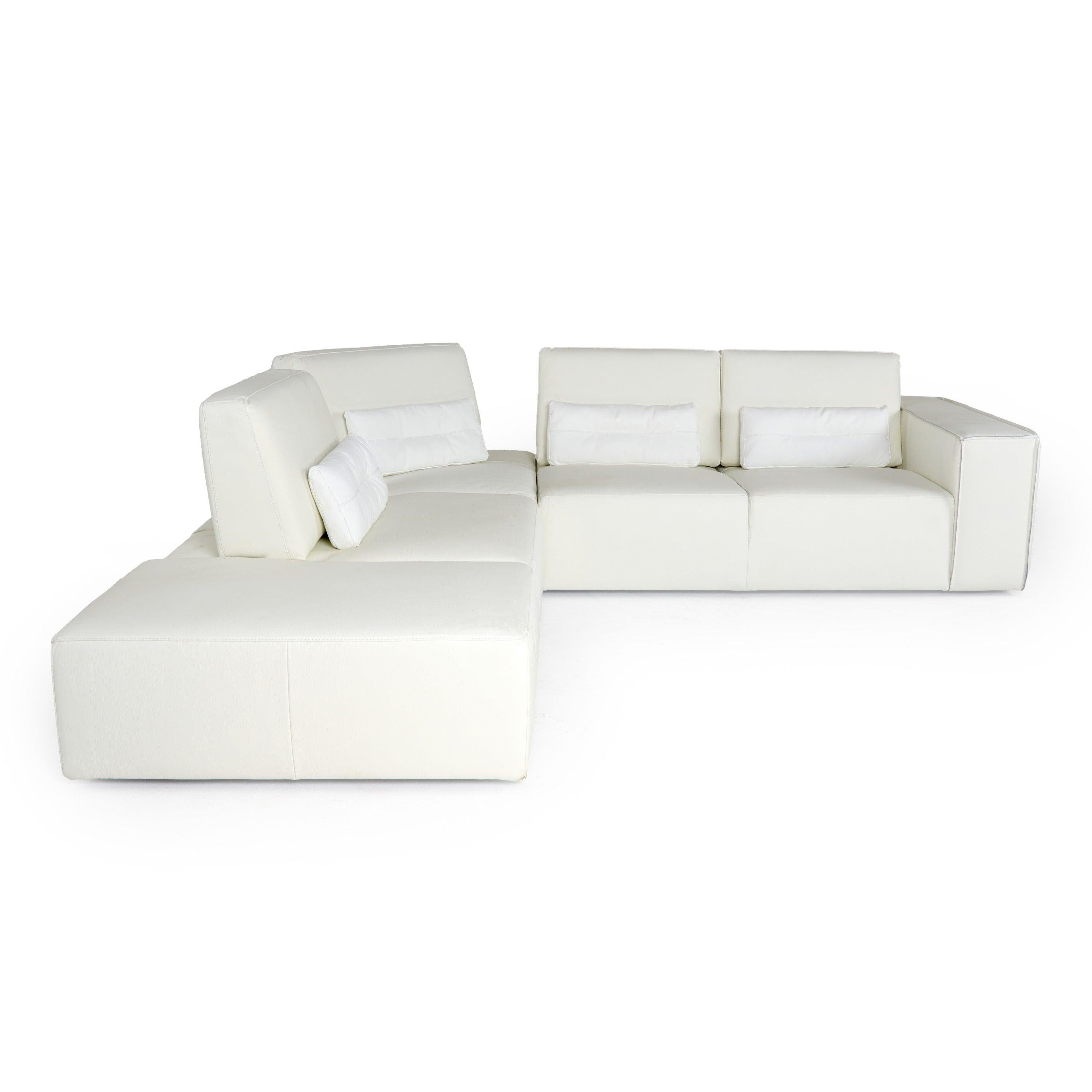 Hollywood Italian Leather LAF Chaise Sectional Sofa