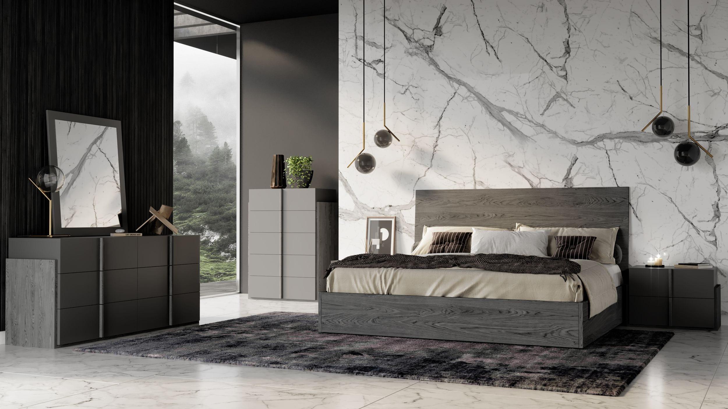 Lucia Italian Modern Matte / Elm Bedroom Set