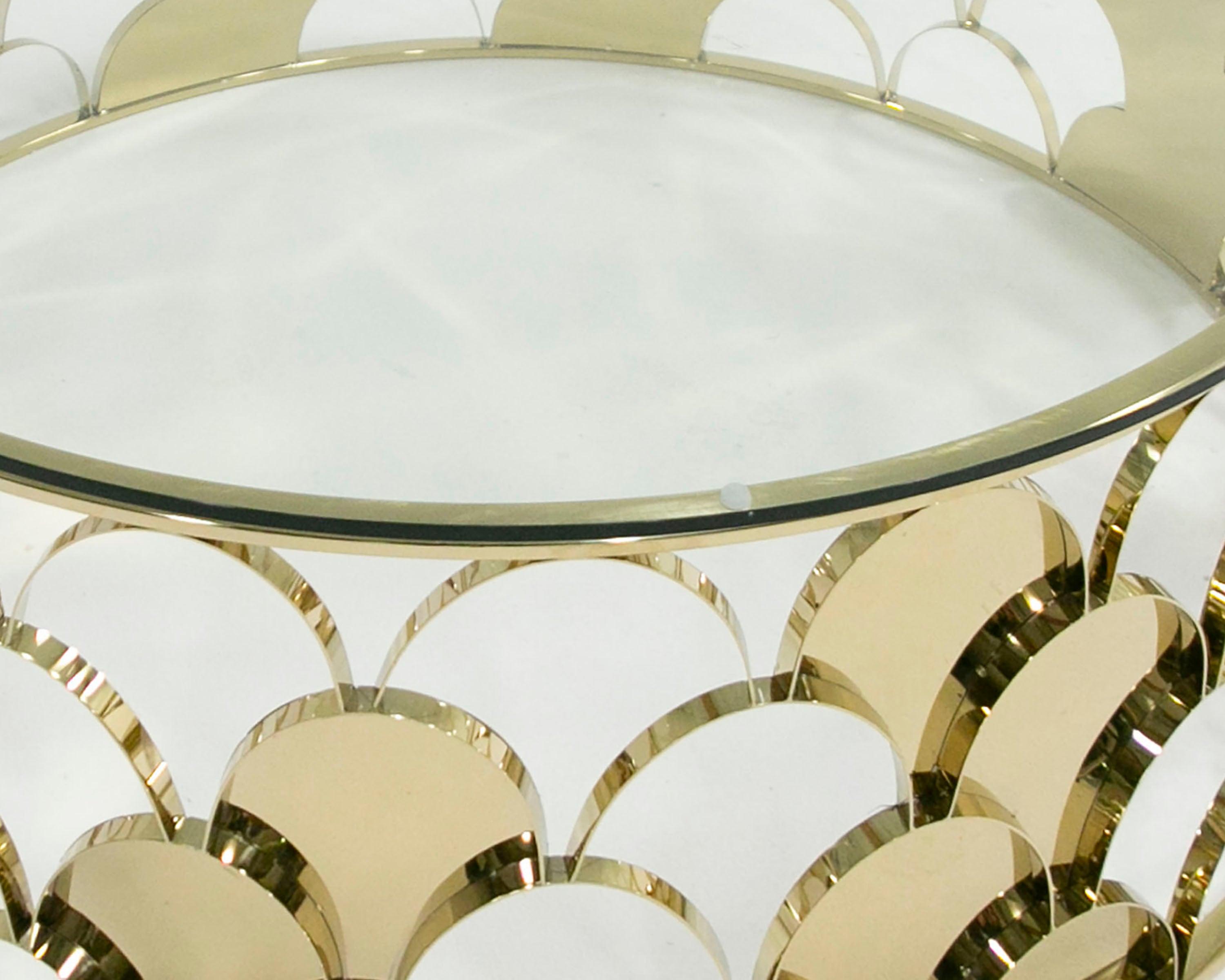 Javier Modern Glass and Round Coffee Table