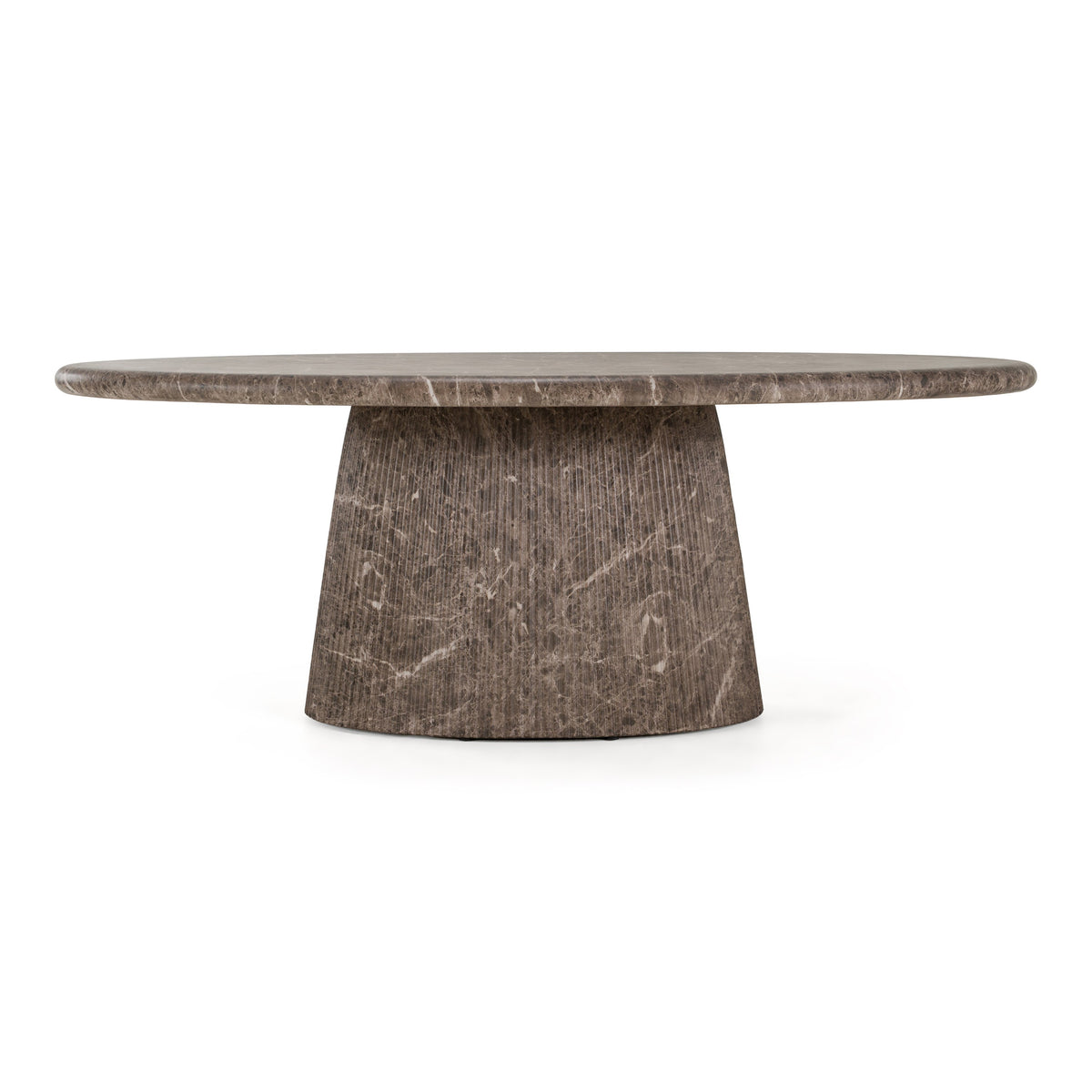 Jaya - Modern Faux Marble Concrete Oval Dining Table