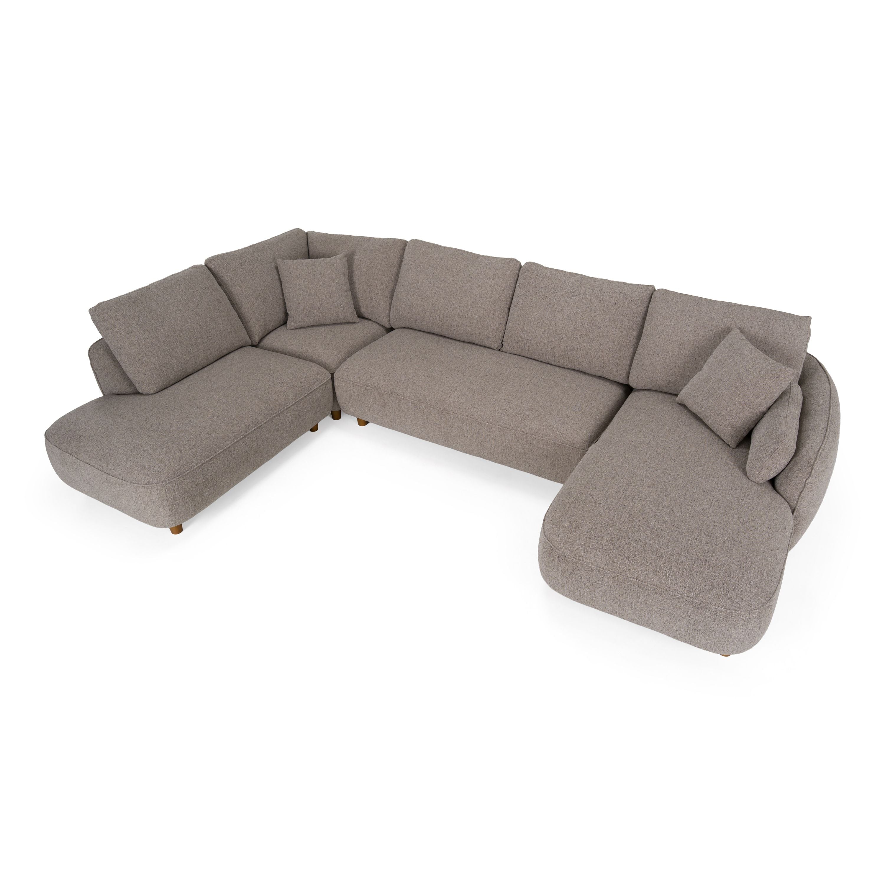 Joslin Modern Fabric U-Shaped Sectional Sofa