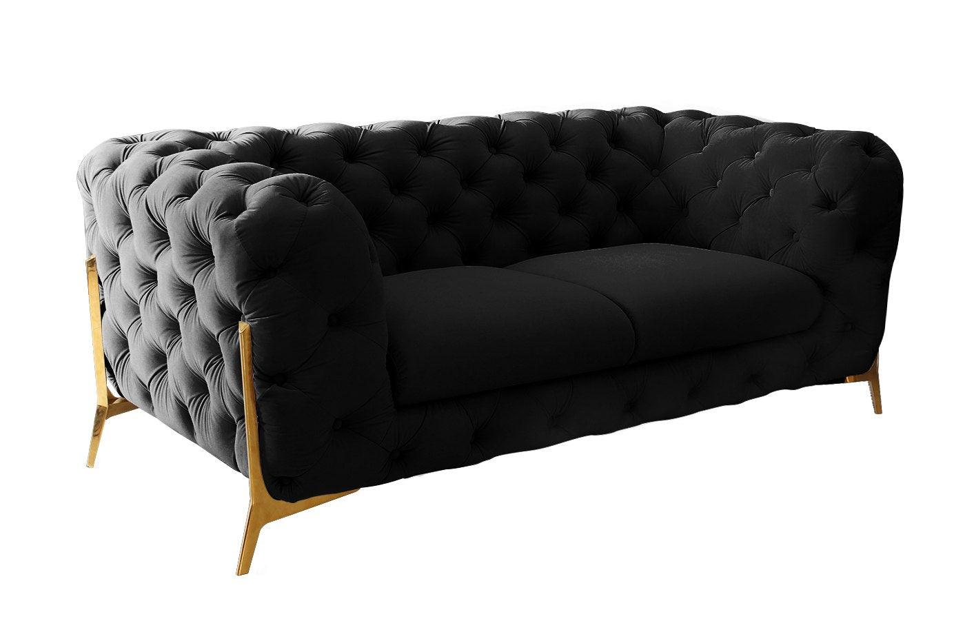 Quincey Transitional Velvet Loveseat