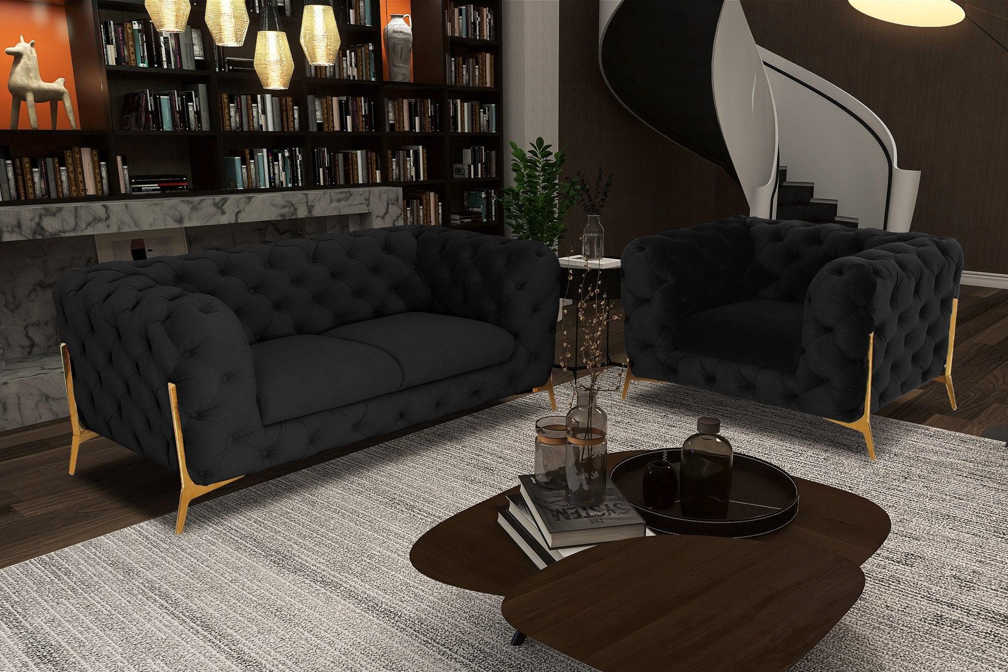 Quincey Transitional Velvet Loveseat