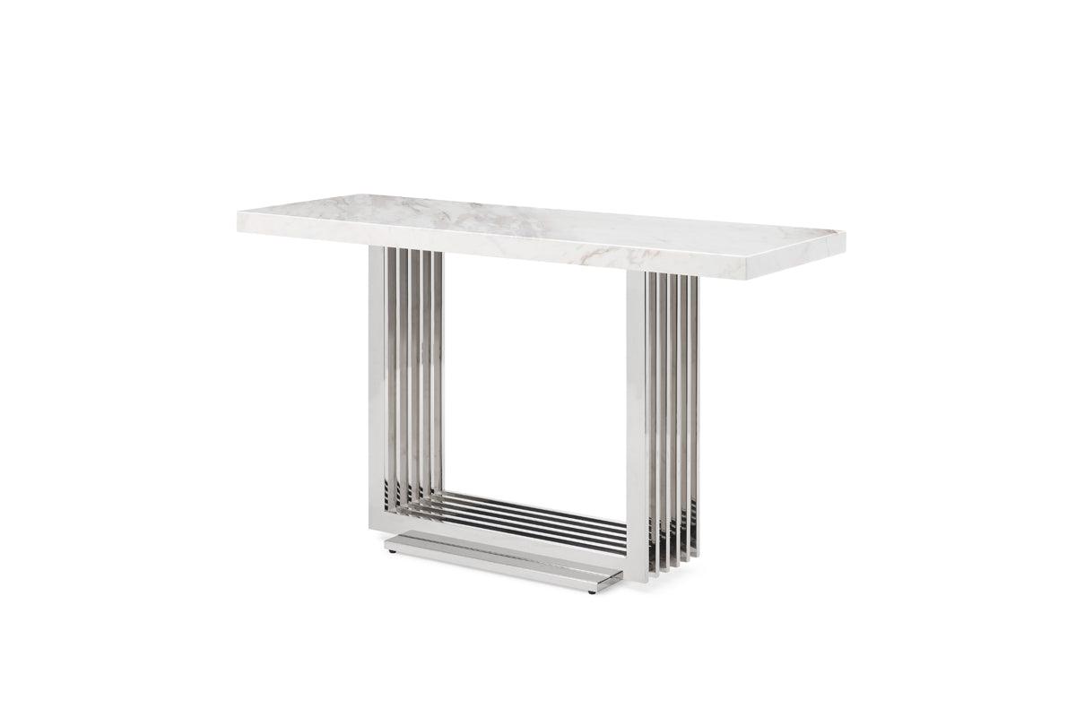 Kingsley Modern Marble & Stainless Steel Console Table