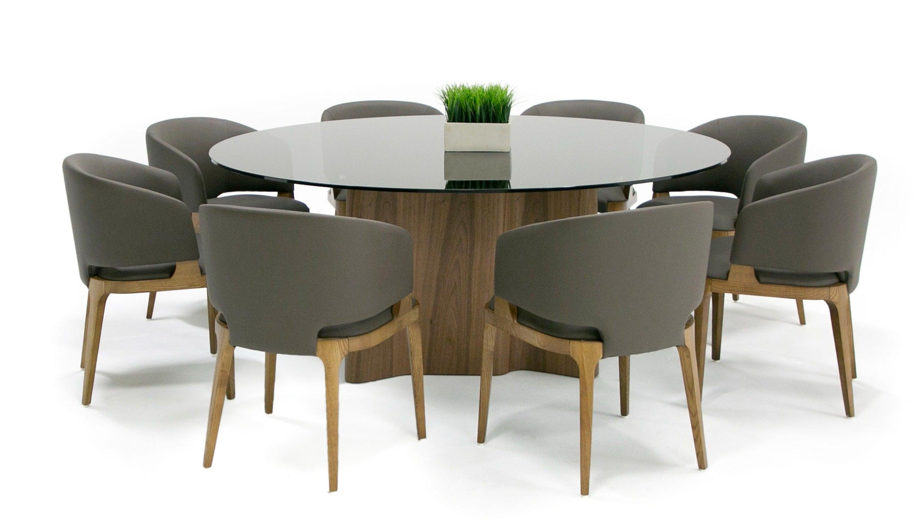 Kaye Modern Glass 71" Round Dining Table