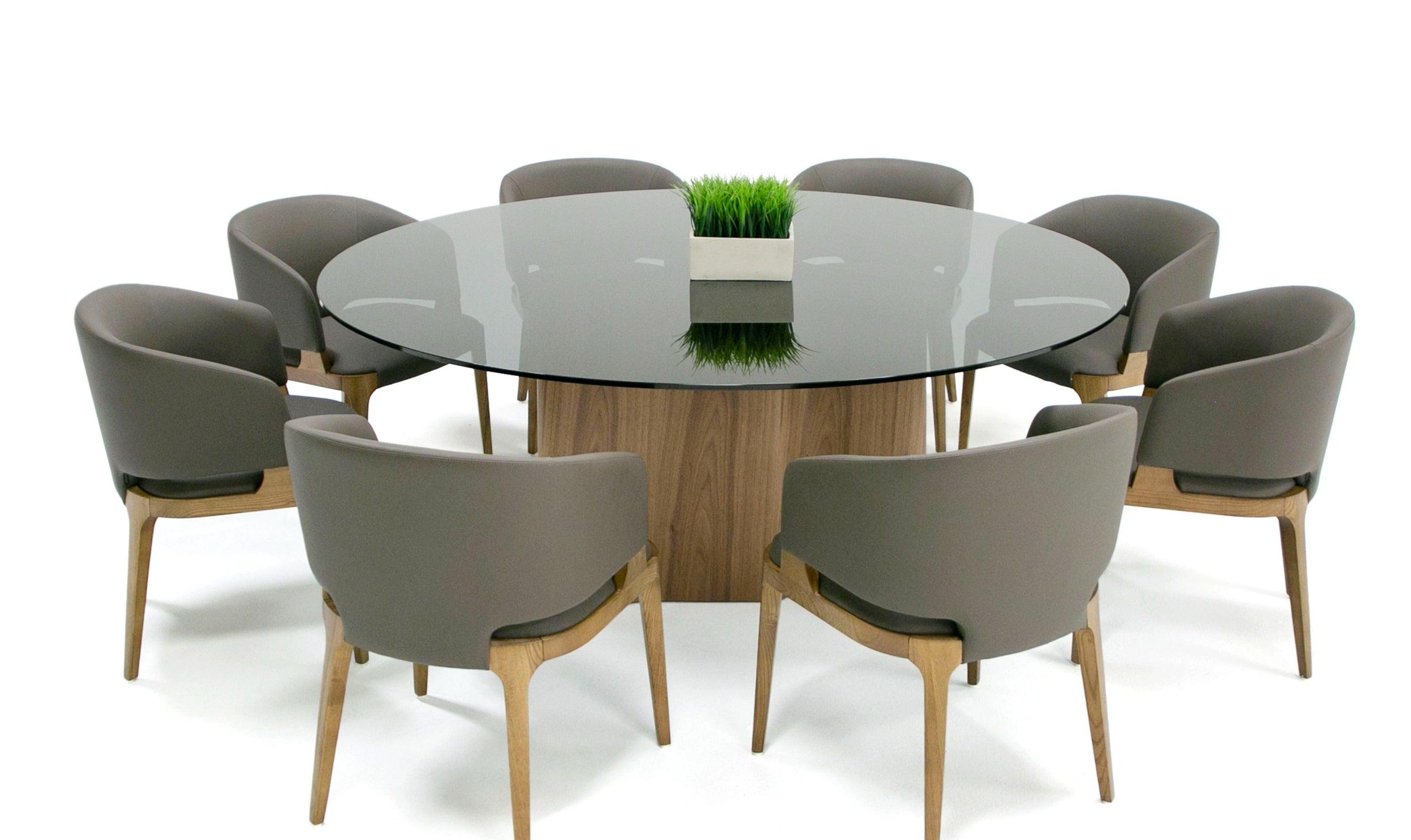 Kaye Modern Glass 71" Round Dining Table